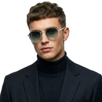 Veylara | Gradient Green Medium Full Rim Oval Sunglasses for Men [UV-protected]