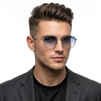 Veylara | Gradient Blue Medium Full Rim Oval Sunglasses for Men [UV-protected]