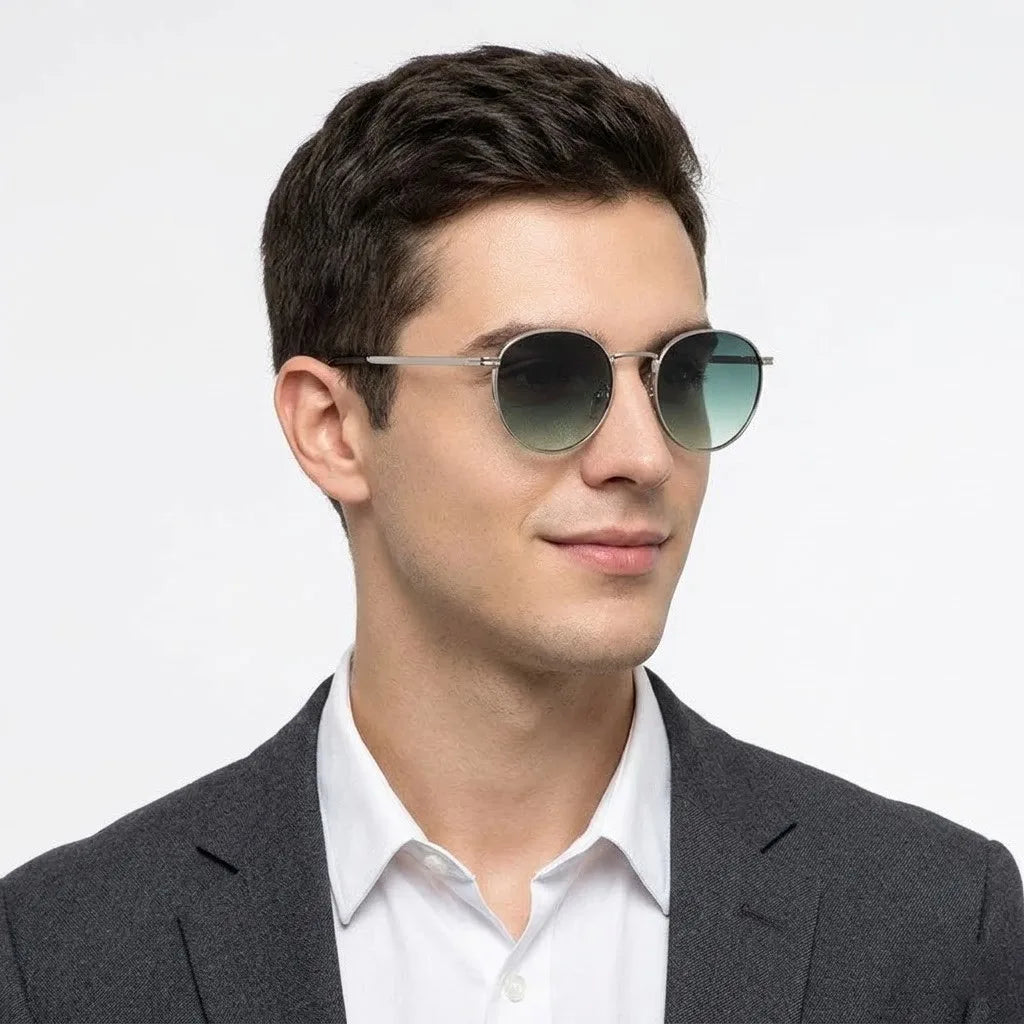 Solyra | Green Medium Full Rim Oval Sunglasses for Men [UV-protected]