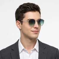 Solyra | Green Medium Full Rim Oval Sunglasses for Men [UV-protected]