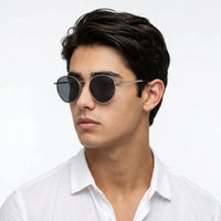 Solyra | Grey Medium Full Rim Oval Sunglasses for Men [UV-protected]