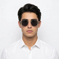 Solyra | Grey Medium Full Rim Oval Sunglasses for Men [UV-protected]