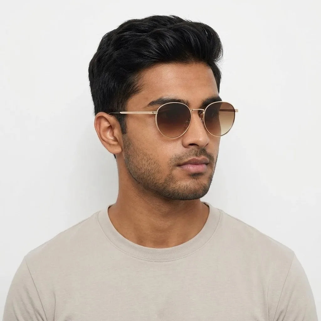 Solyra | Brown Medium Full Rim Oval Sunglasses for Men [UV-protected]