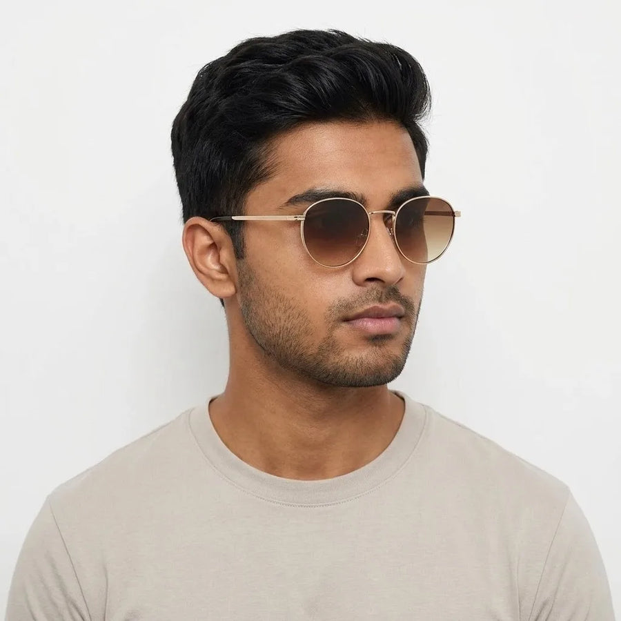 Solyra | Brown Medium Full Rim Oval Sunglasses for Men [UV-protected]