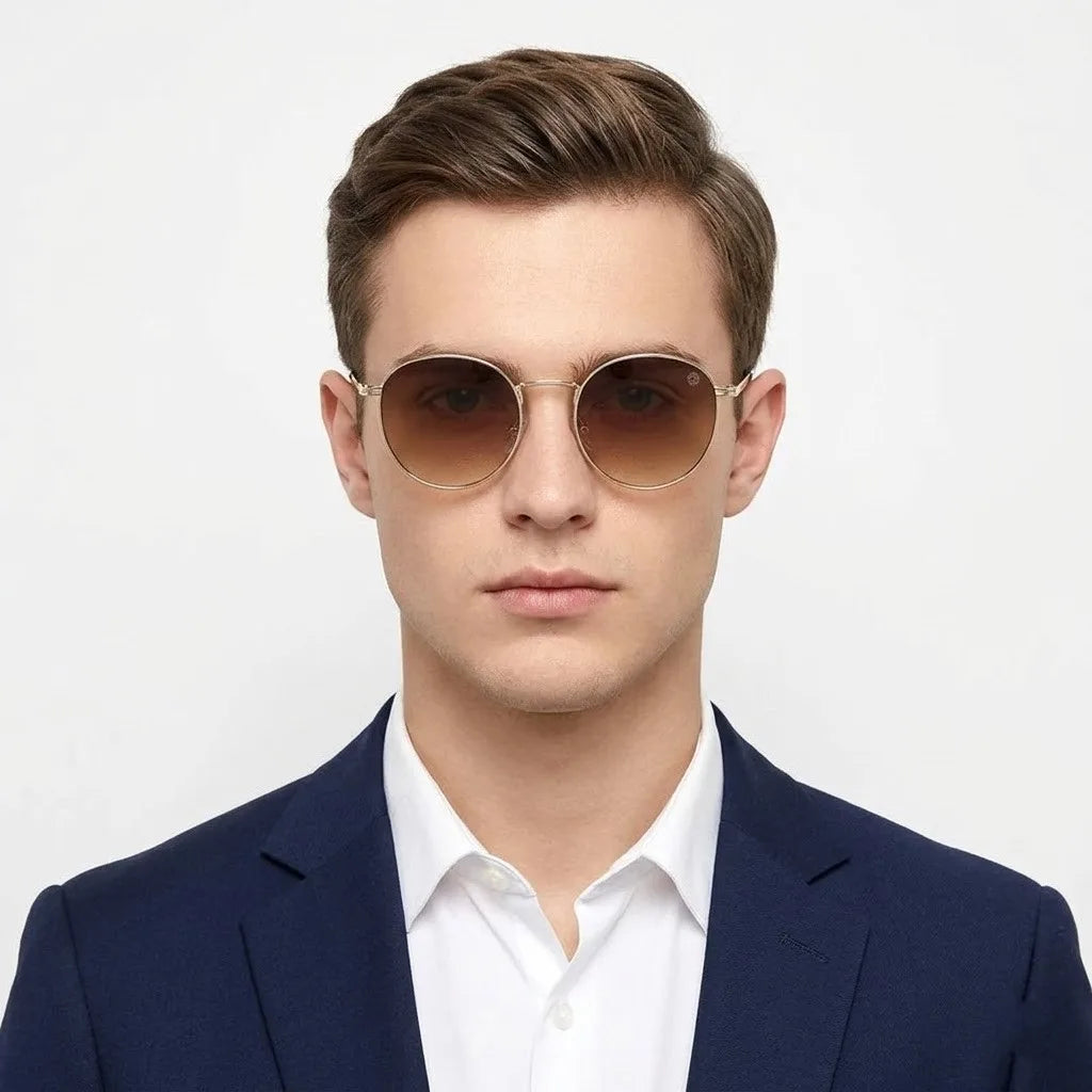 Solyra | Brown Medium Full Rim Oval Sunglasses for Men [UV-protected]
