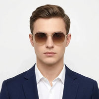 Solyra | Brown Medium Full Rim Oval Sunglasses for Men [UV-protected]