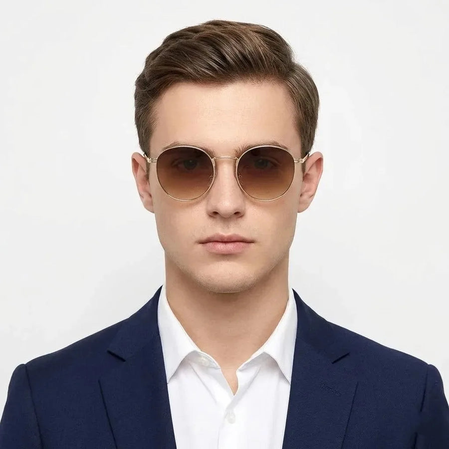 Solyra | Brown Medium Full Rim Oval Sunglasses for Men [UV-protected]