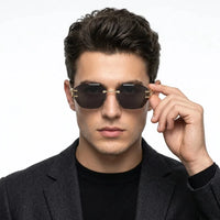 Valora | Black Medium Rim Less Square Sunglasses for Men [UV-protected]