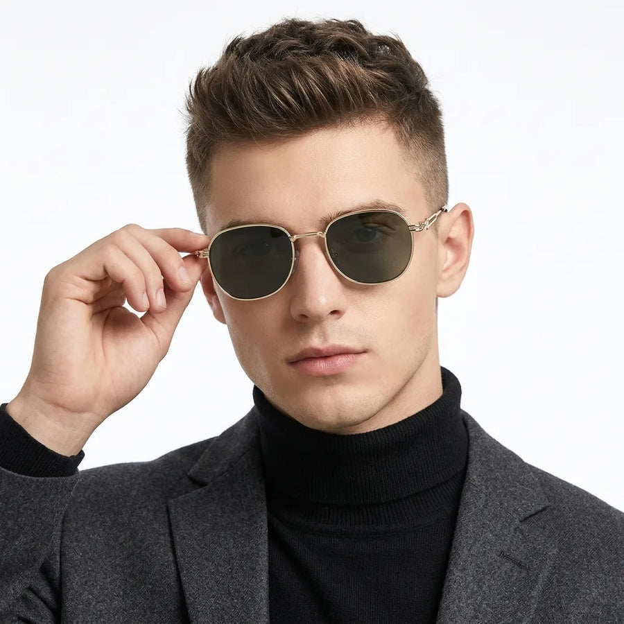 Starfall | Green Medium Full Rim Oval Sunglasses for Men [UV-protected]