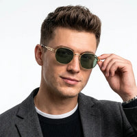Starfall | Green Medium Full Rim Oval Sunglasses for Men [UV-protected]