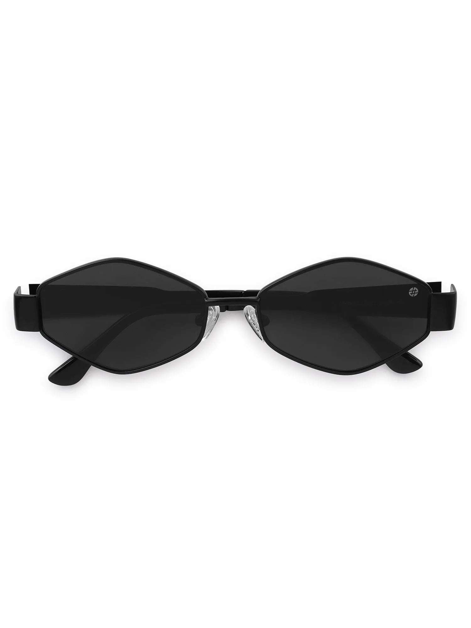 Ecliptor | Black Medium Full Rim Diamond Sunglasses for Women [UV-protected]