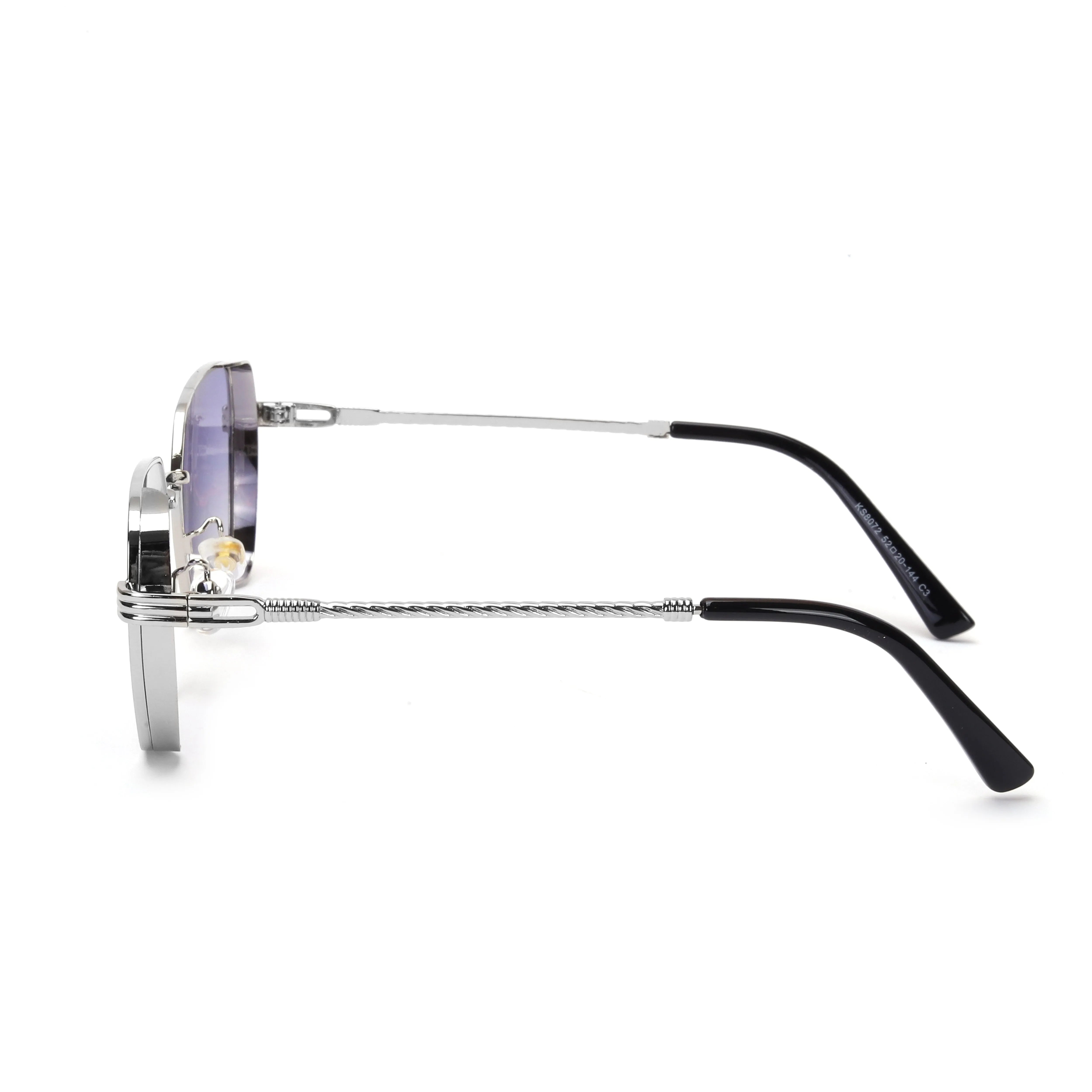Nyxora | Silver Medium Full Rim Rectangle Sunglasses for Men & Women [UV-protected]