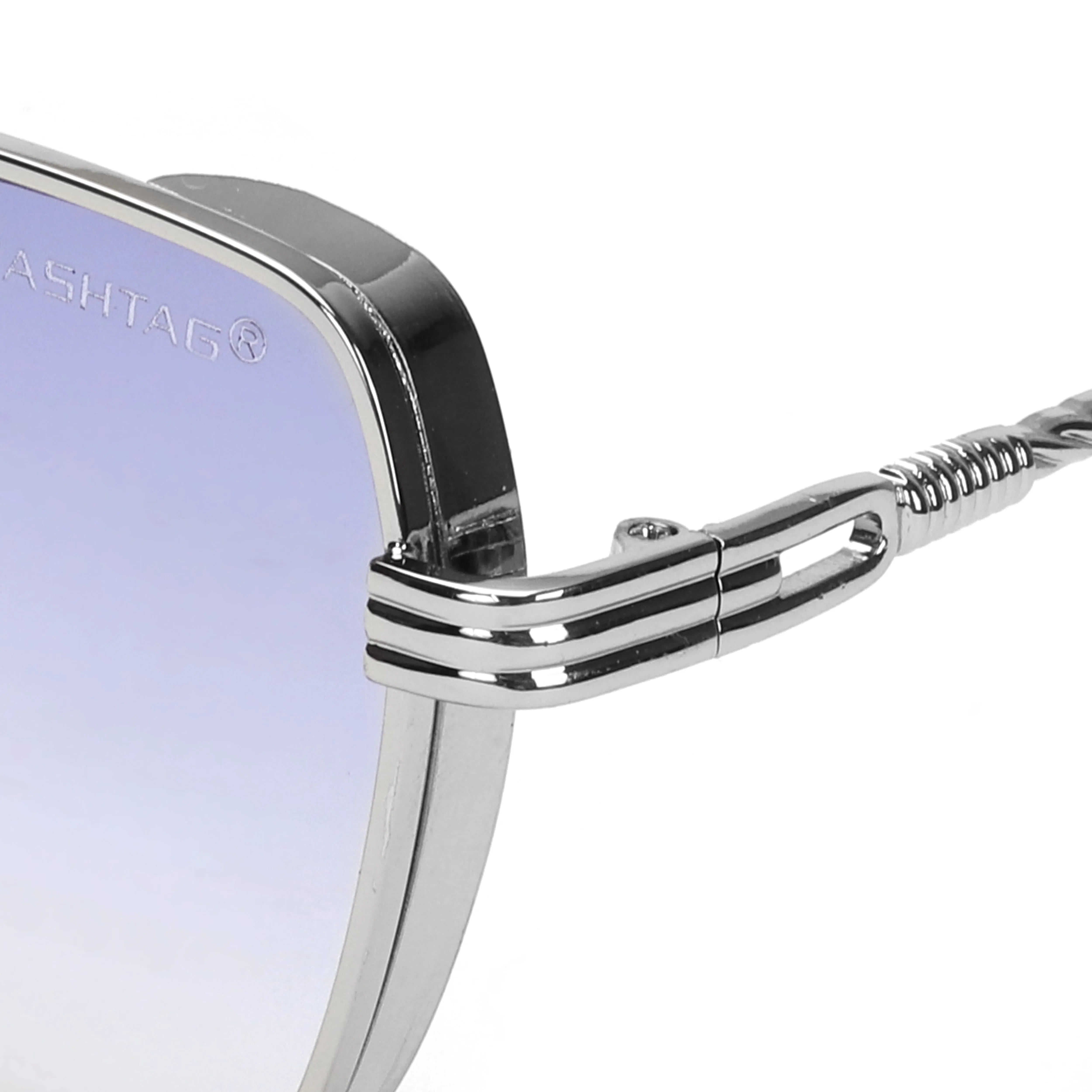 Nyxora | Silver Medium Full Rim Rectangle Sunglasses for Men & Women [UV-protected]