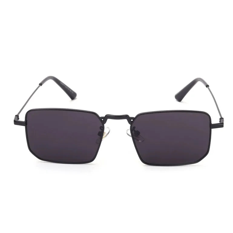 Feryn | Black Medium Full Rim Rectangle Sunglasses for Men & Women [UV-protected]