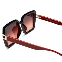 Valoria | Wine Red Large Full Rim Square Sunglasses for Women [UV-protected]