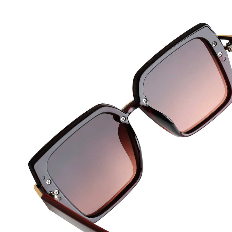 Valoria | Wine Red Large Full Rim Square Sunglasses for Women [UV-protected]