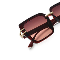 Valoria | Wine Red Large Full Rim Square Sunglasses for Women [UV-protected]