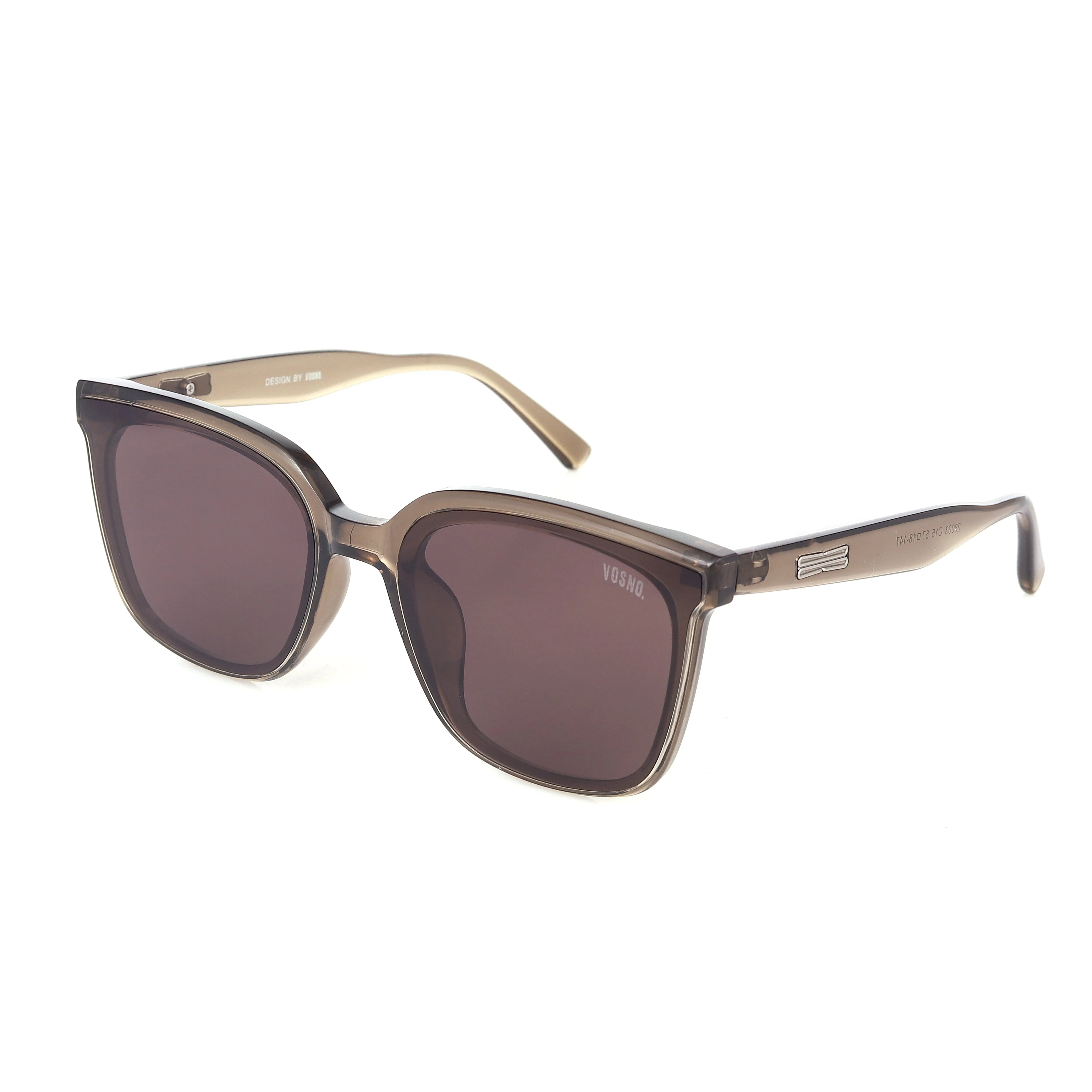 Thalor | Transparent Brown Extra-Large Full Rim Square Sunglasses for Men & Women [Polarized] HASHTAG X VOSNO