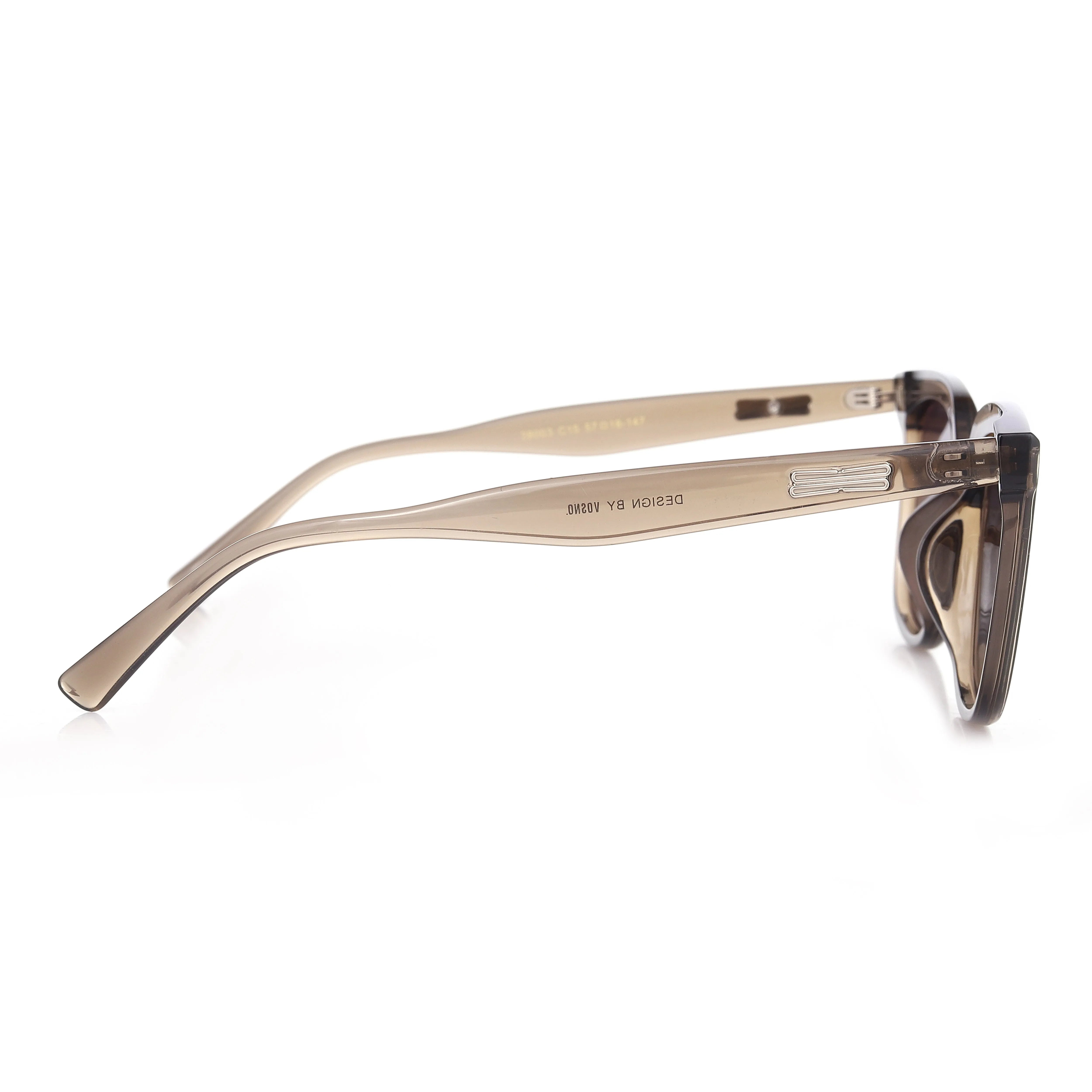 Thalor | Transparent Brown Extra-Large Full Rim Square Sunglasses for Men & Women [Polarized] HASHTAG X VOSNO