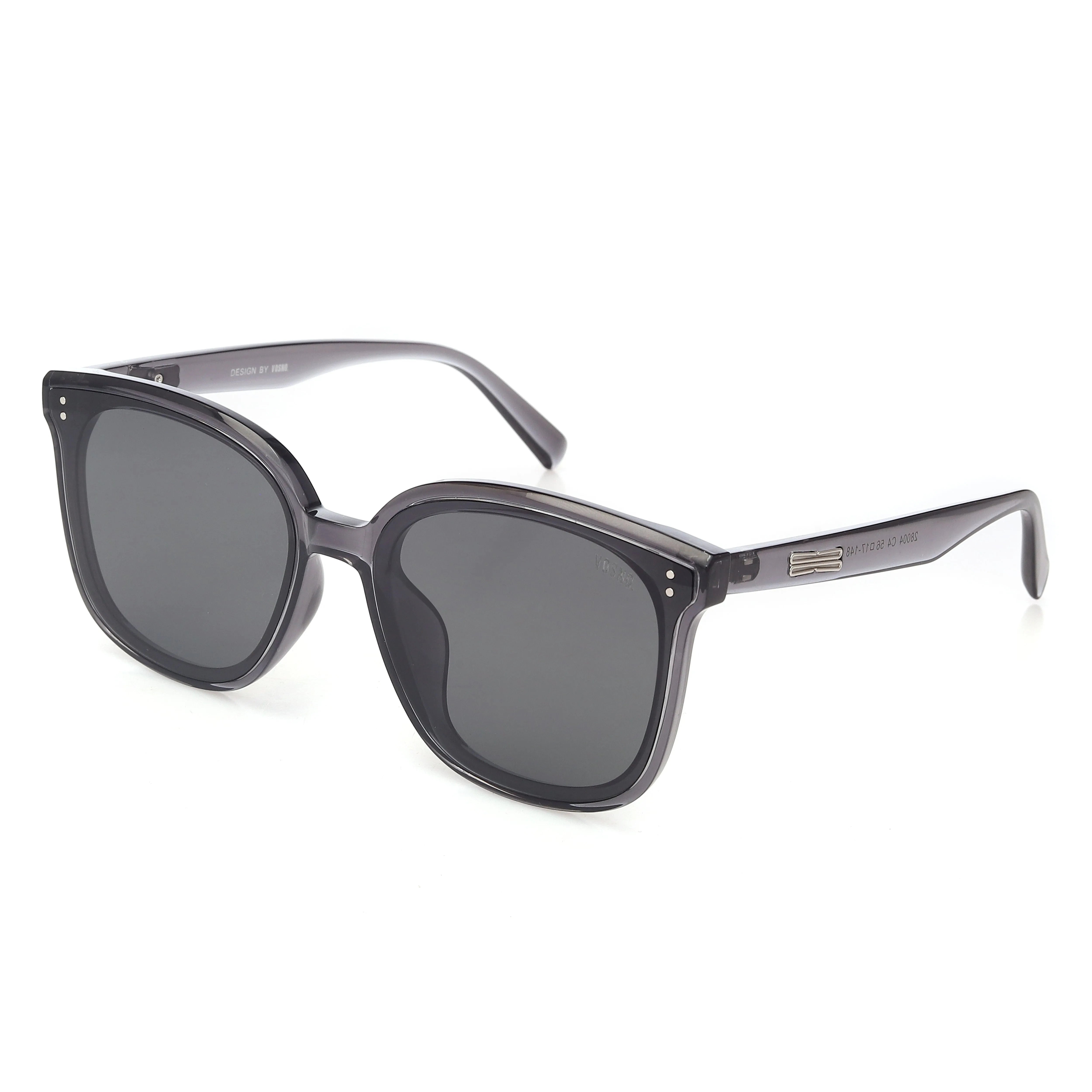 Teyron | Transparent Grey Extra-Large Full Rim Square Sunglasses for Men & Women [Polarized] HASHTAG X VOSNO