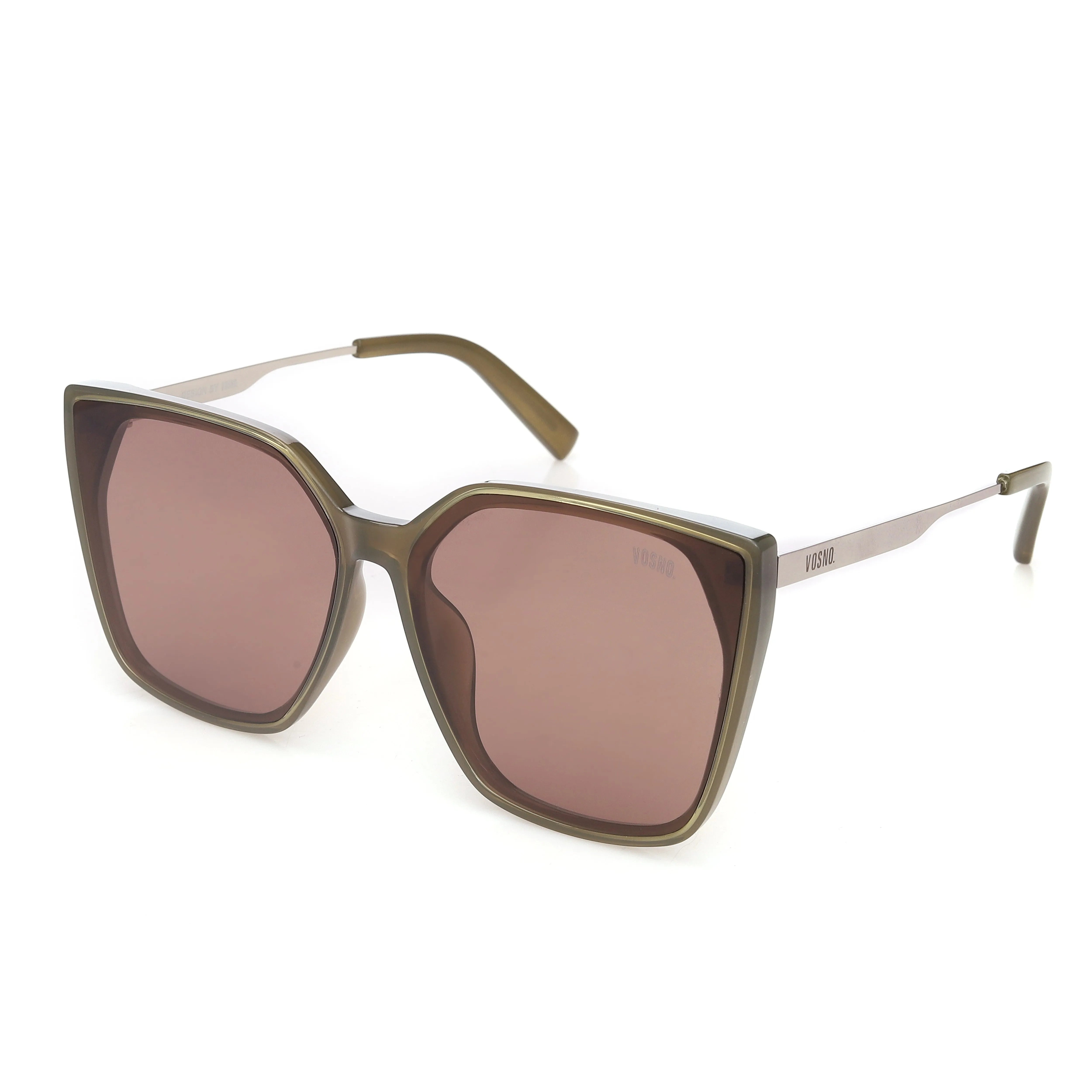 Sylor | Transparent Green Extra-Large Full Rim Cateye Sunglasses for Women [Polarized] HASHTAG X VOSNO