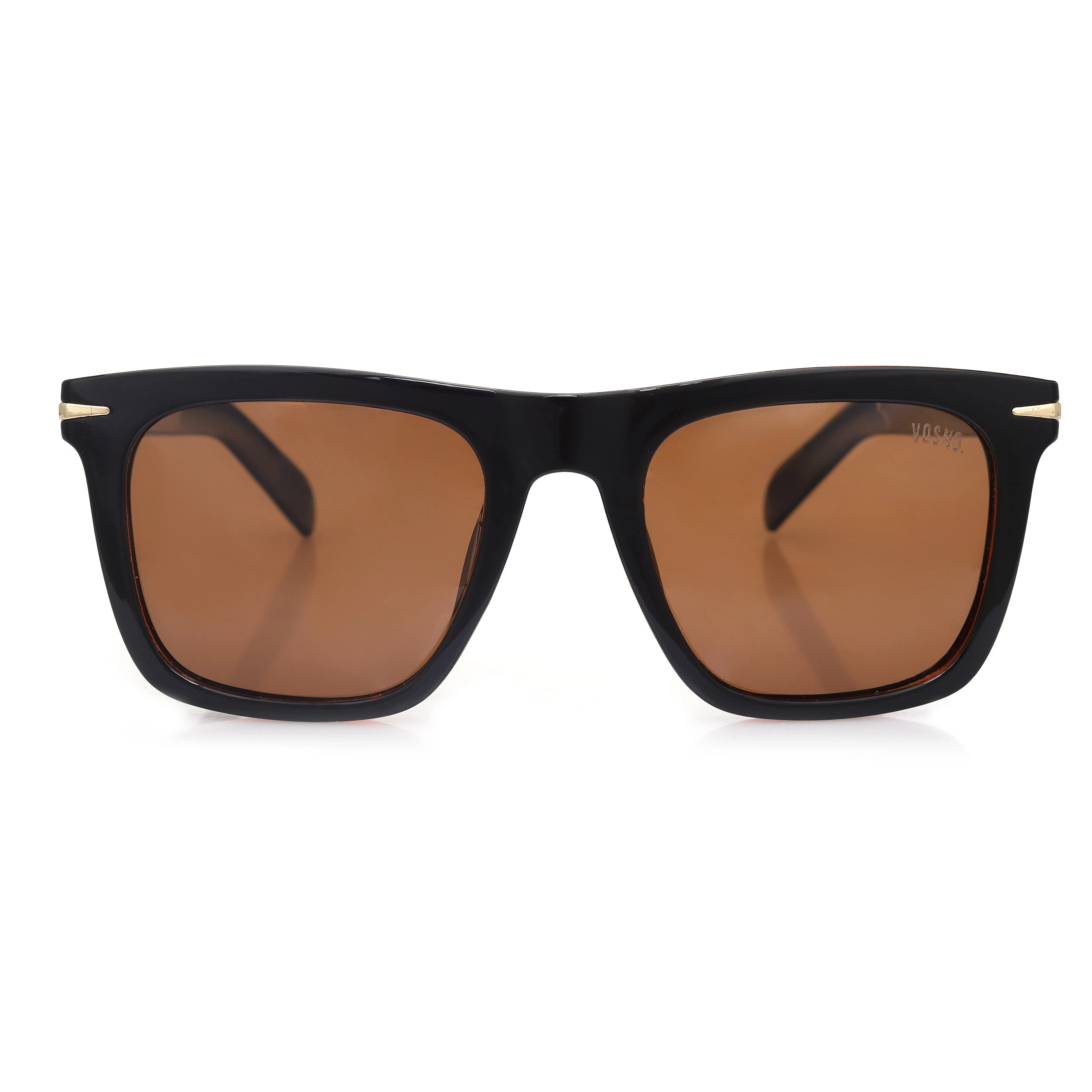 Xyra | Black/Brown Medium Full Rim Wayfarer Sunglasses for Men & Women [Polarized] HASHTAG X VOSNO
