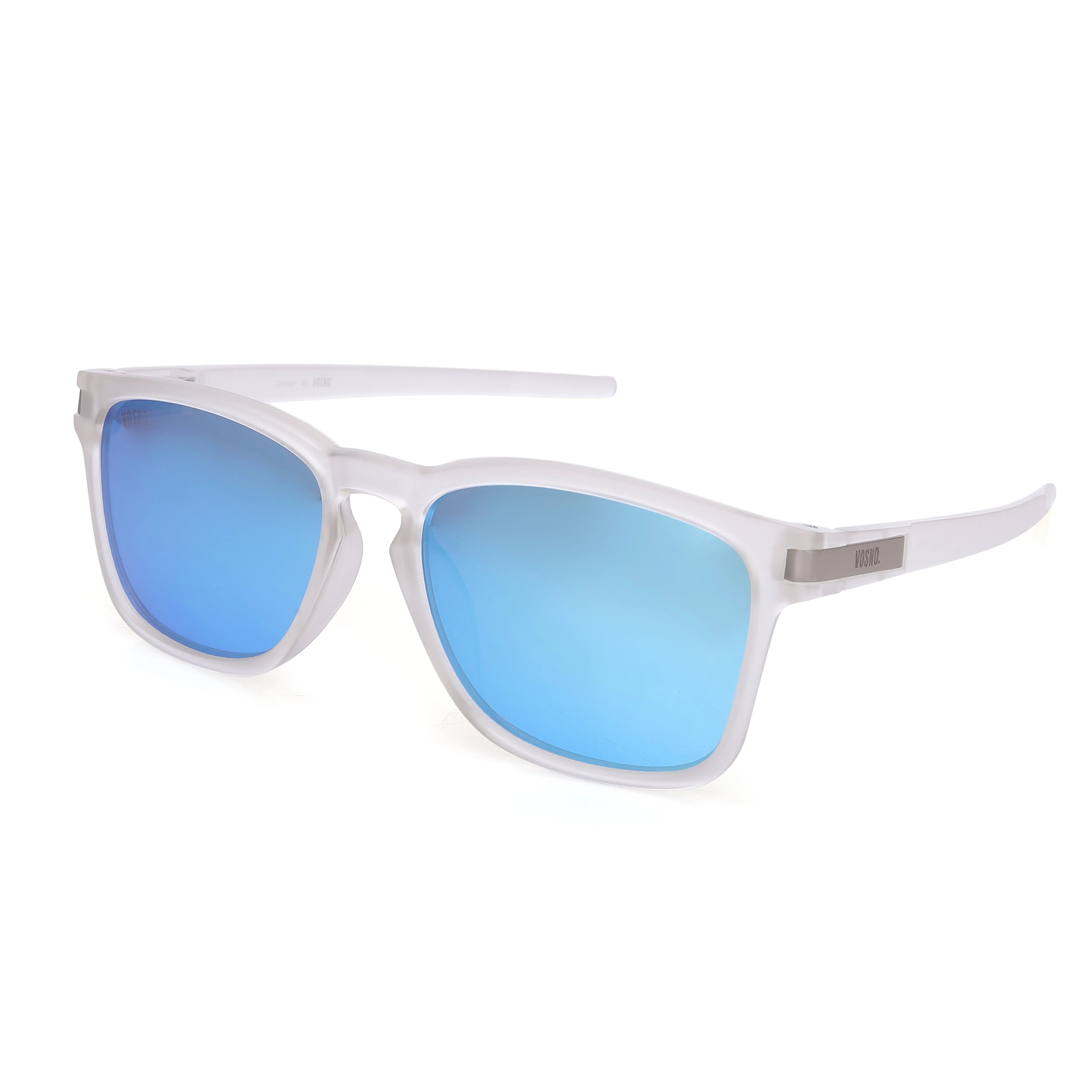 Yvara | Transparent Blue Large Full Rim Wayfarer Sunglasses for Men & Women [Polarized] HASHTAG X VOSNO