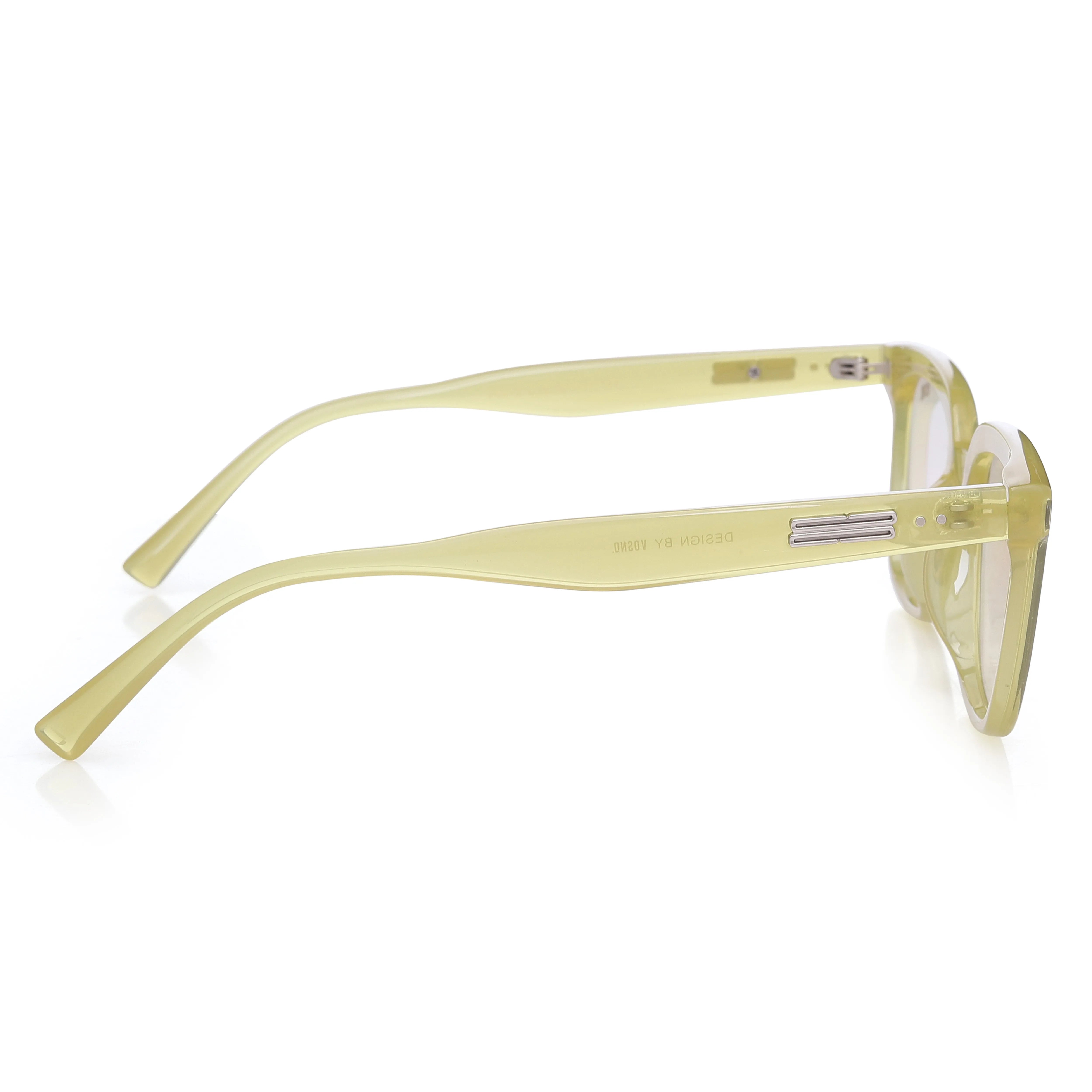 Teyra | Transparent Light Green Medium Full Rim Square Sunglasses for Men & Women [UV-protected] HASHTAG X VOSNO