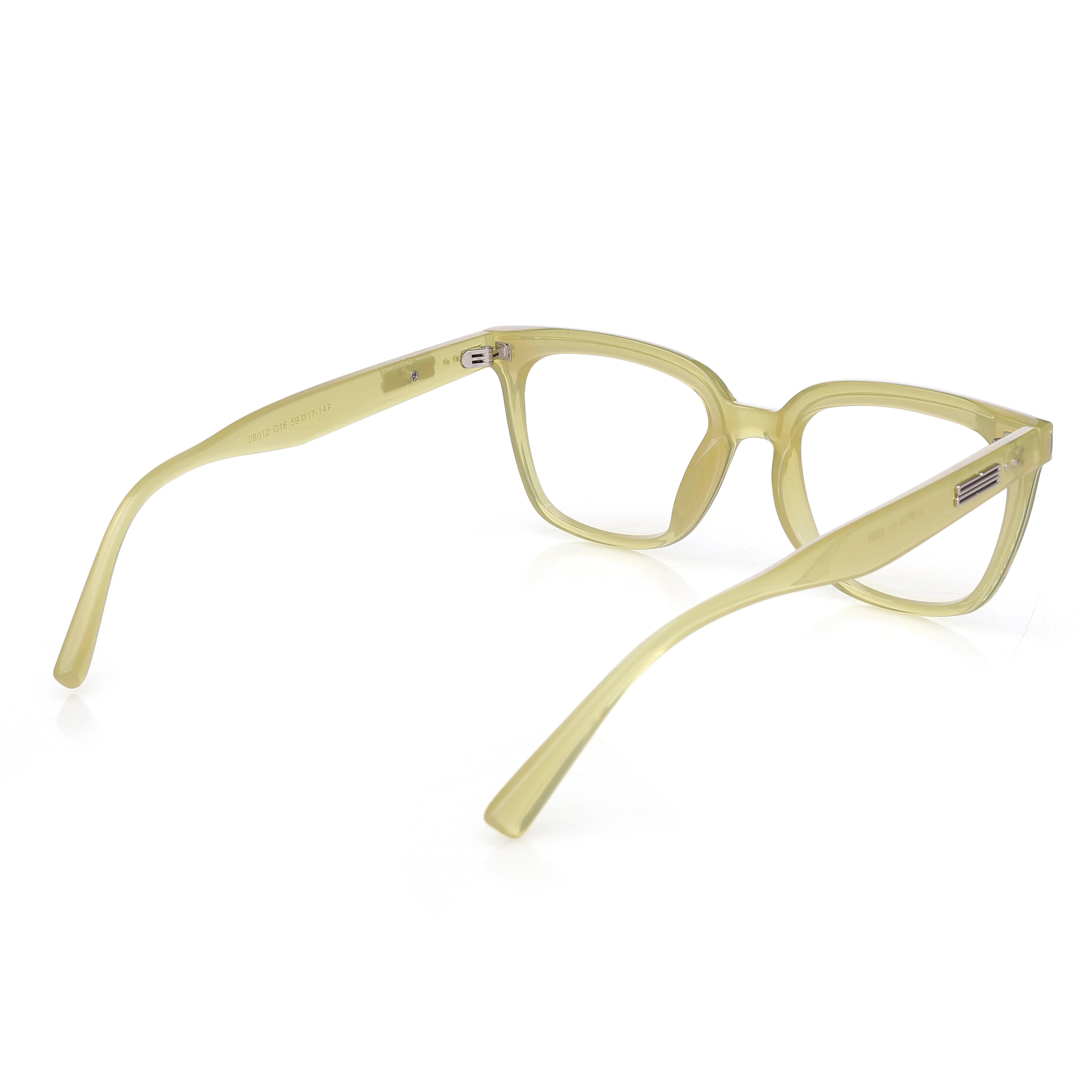 Teyra | Transparent Light Green Medium Full Rim Square Sunglasses for Men & Women [UV-protected] HASHTAG X VOSNO