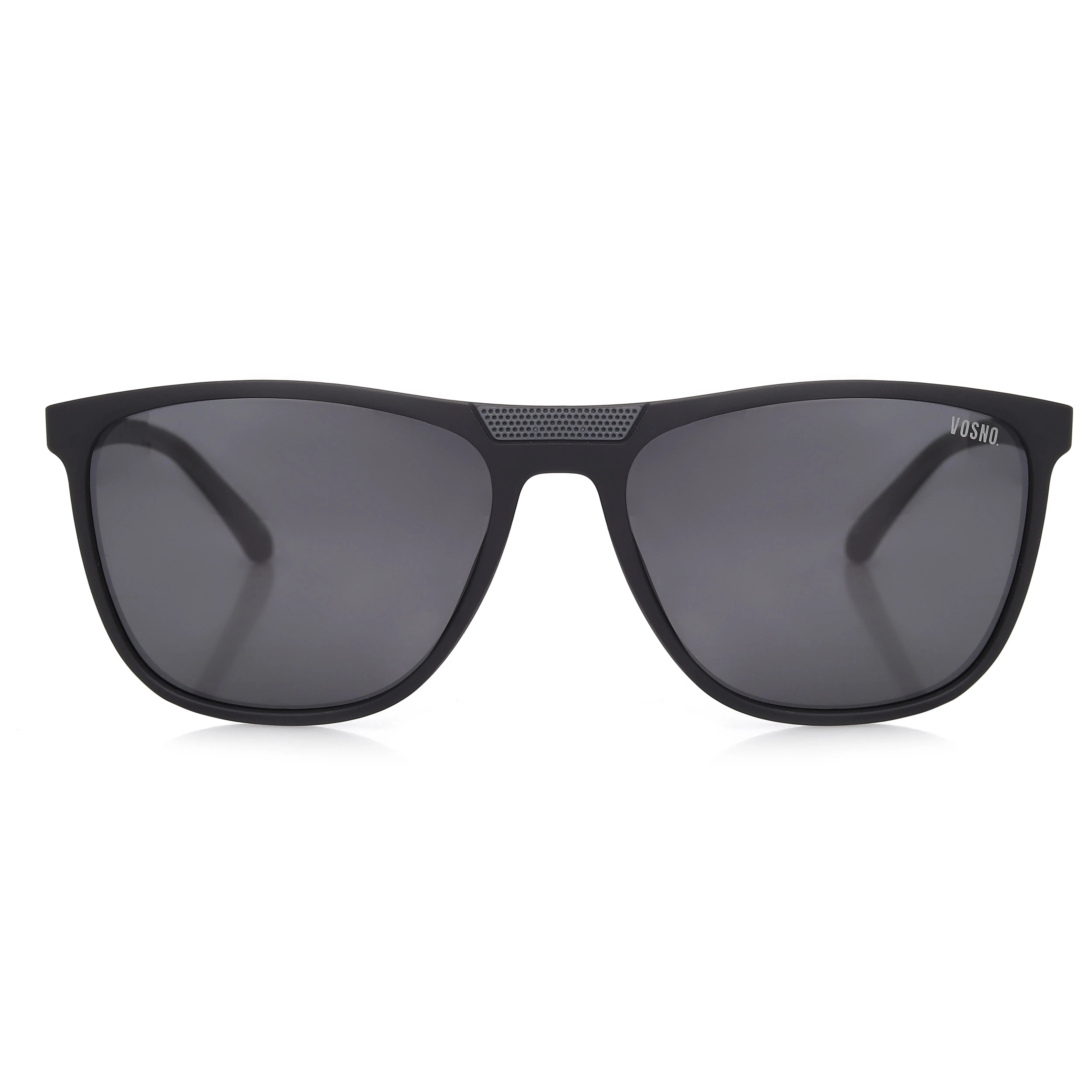 Zelora | Mate Grey & Black Large Full Rim Wayfarer Sunglasses for Men & Women [Polarized] HASHTAG X VOSNO