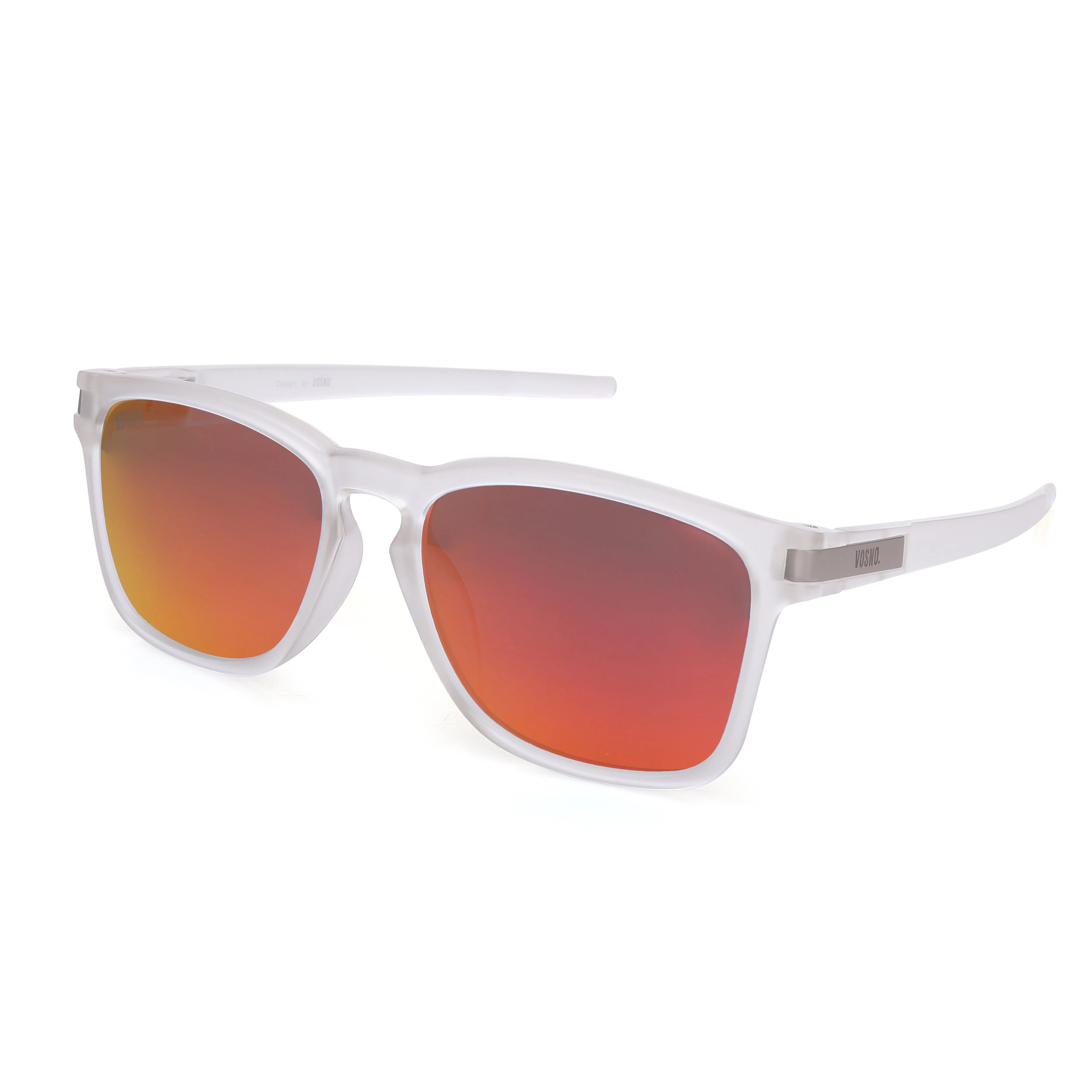Yvara | Transparent Red Large Full Rim Wayfarer Sunglasses for Men & Women [Polarized] HASHTAG X VOSNO