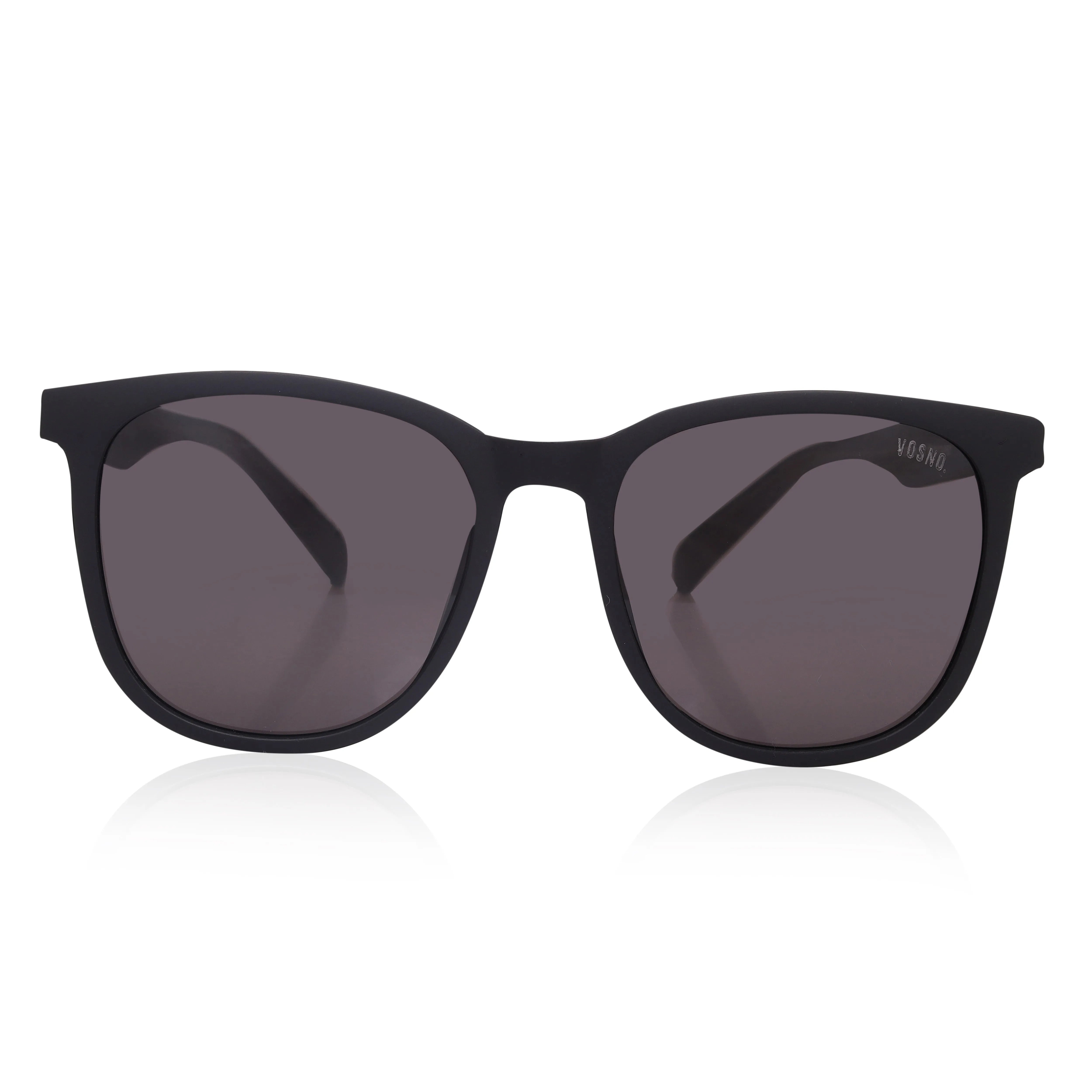 Ylora | Mate Black Medium Full Rim Wayfarer Sunglasses for Men & Women [Polarized] HASHTAG X VOSNO