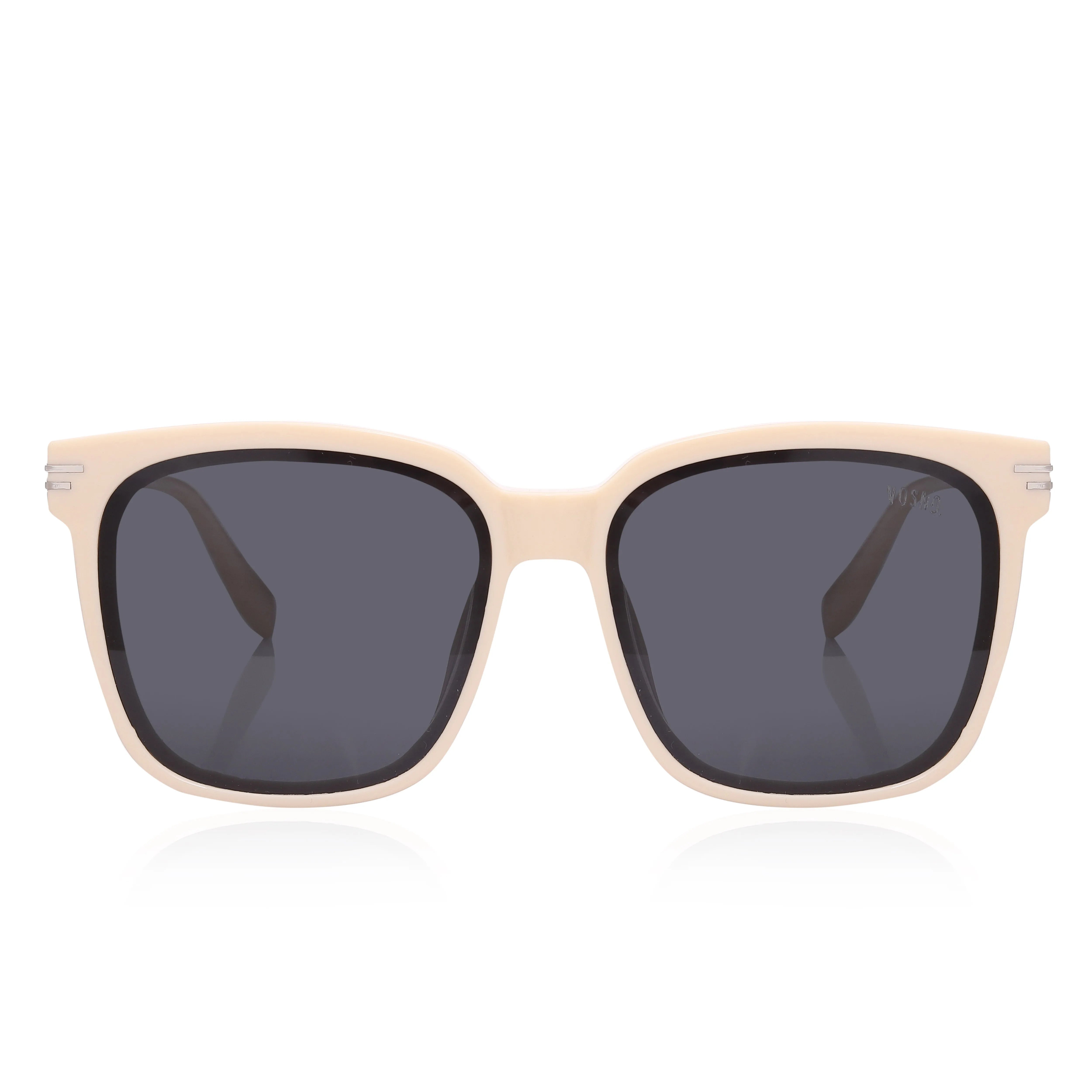 Talora | Cream Extra-Large Full Rim Wayfarer Sunglasses for Men & Women [Polarized] HASHTAG X VOSNO
