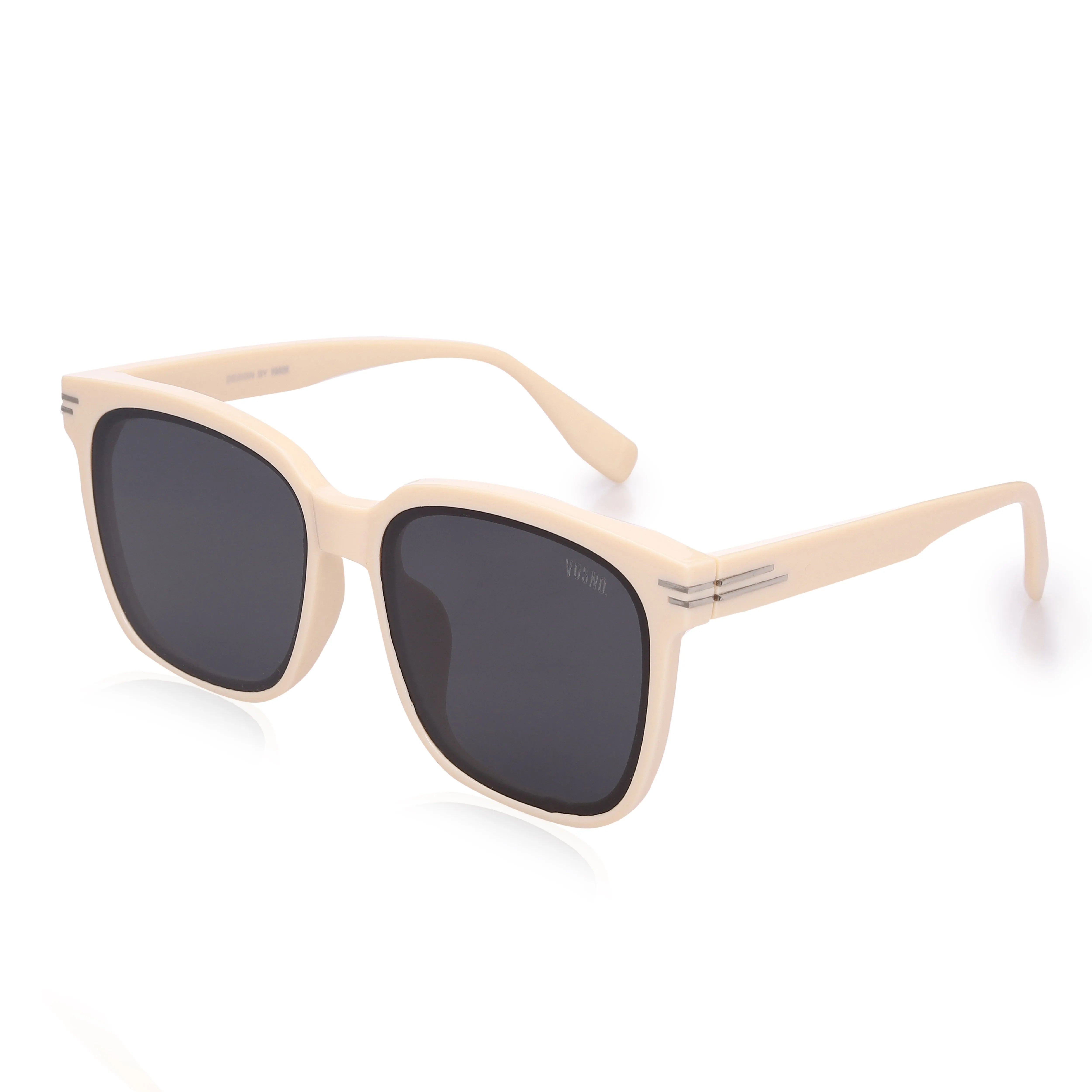 Talora | Cream Extra-Large Full Rim Wayfarer Sunglasses for Men & Women [Polarized] HASHTAG X VOSNO