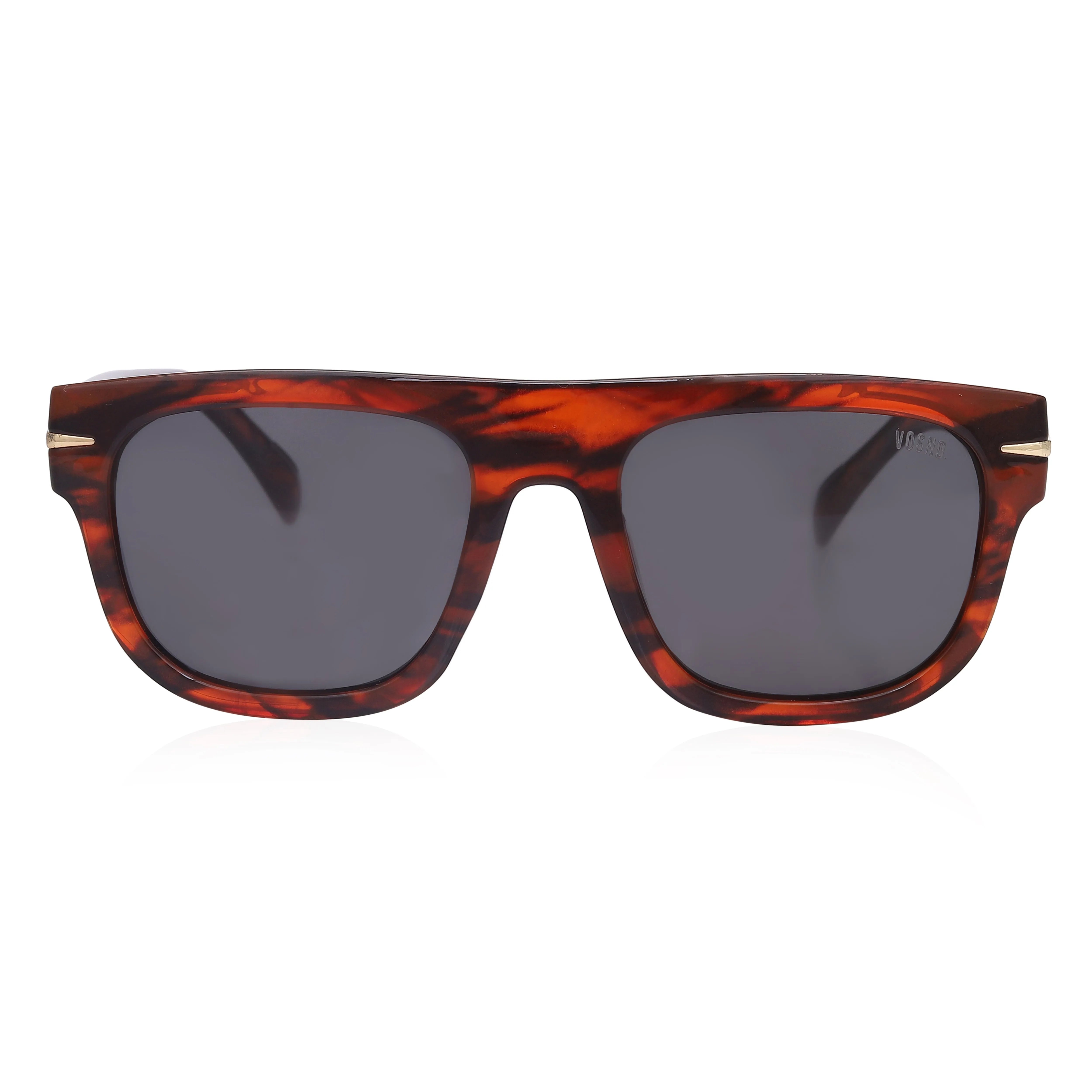Tyros | Black/Brown Texture Extra-Large Full Rim Wayfarer Sunglasses for Men & Women [Polarized] HASHTAG X VOSNO