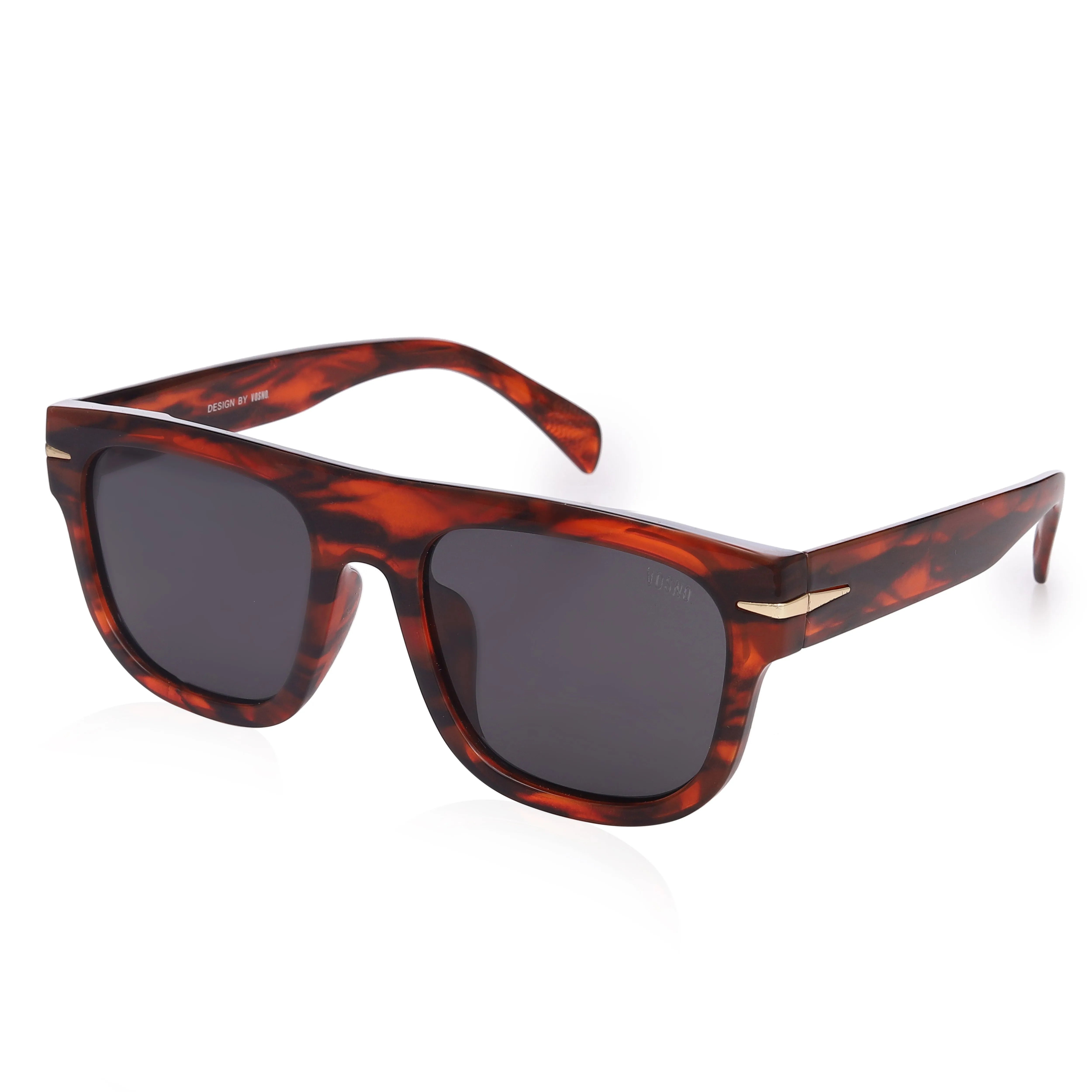 Tyros | Black/Brown Texture Extra-Large Full Rim Wayfarer Sunglasses for Men & Women [Polarized] HASHTAG X VOSNO