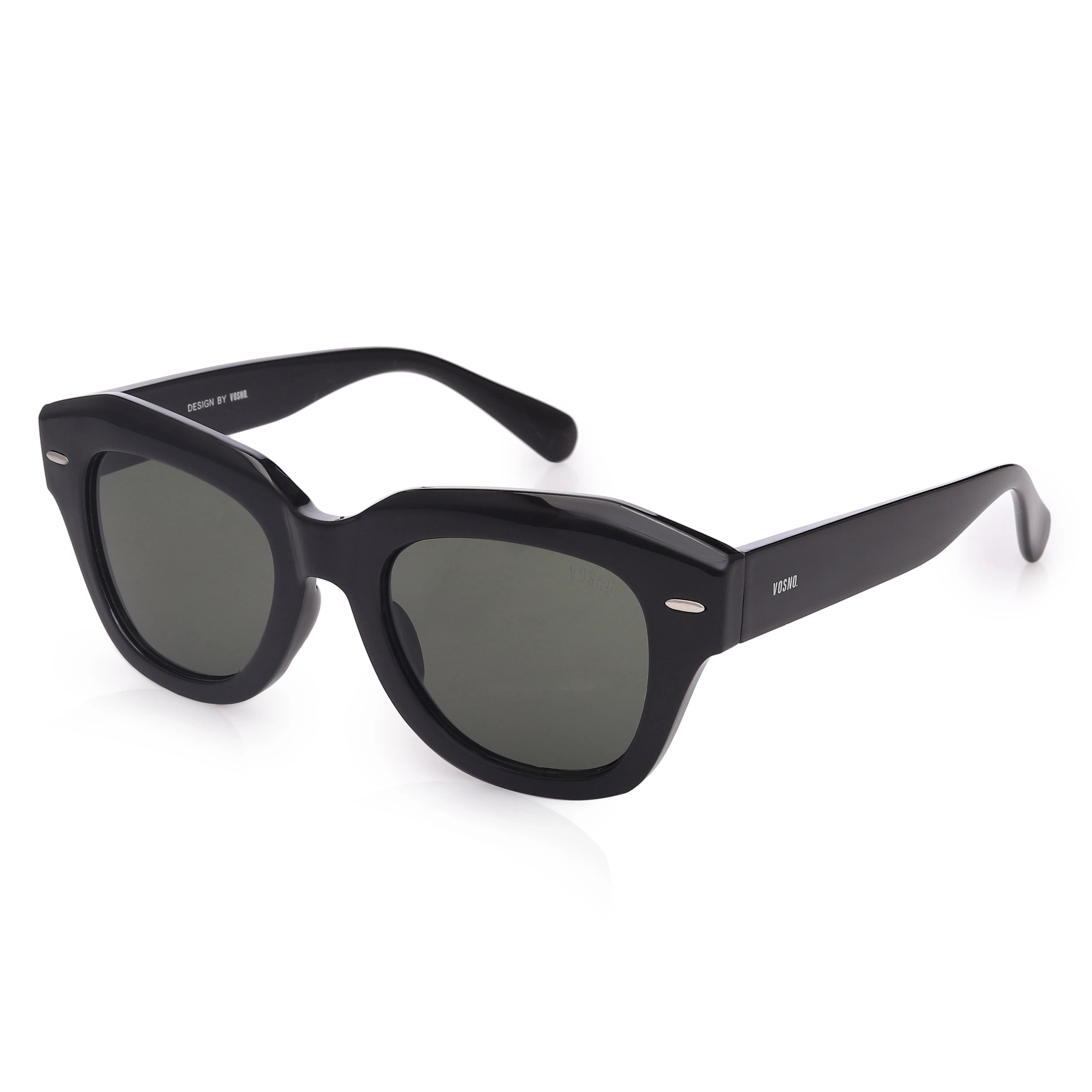 Veylin | Black Extra-Large Full Rim Wayfarer Sunglasses for Men & Women [Polarized] HASHTAG X VOSNO