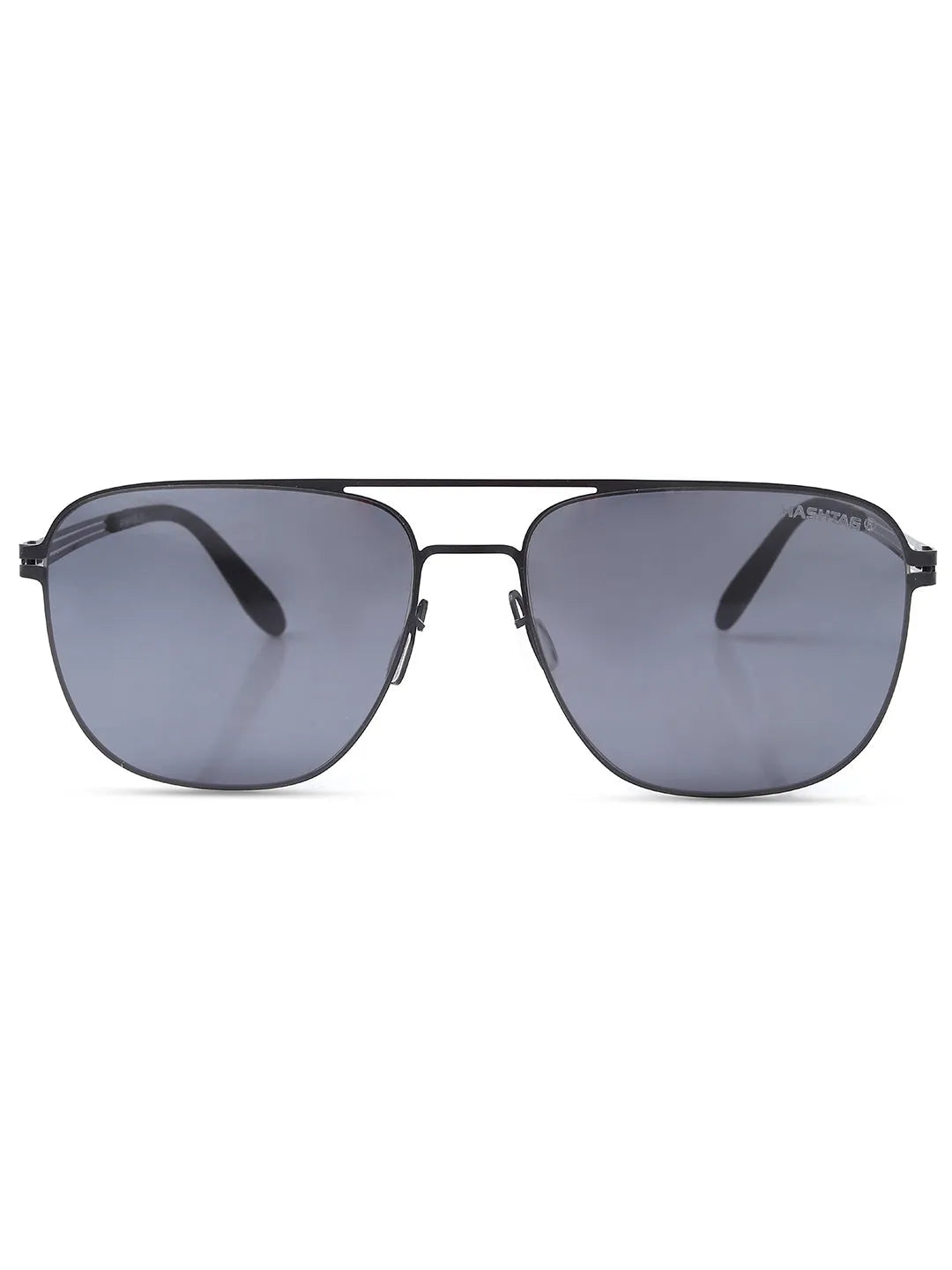 Helion | Black Small Full Rim Square Sunglasses for Men [Polarized]