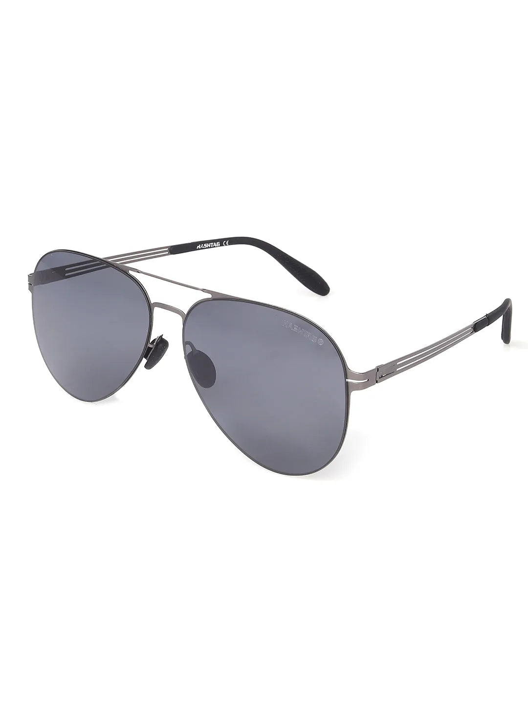 Aurion | Silver Medium Full Rim Aviator Sunglasses for Men [Polarized]