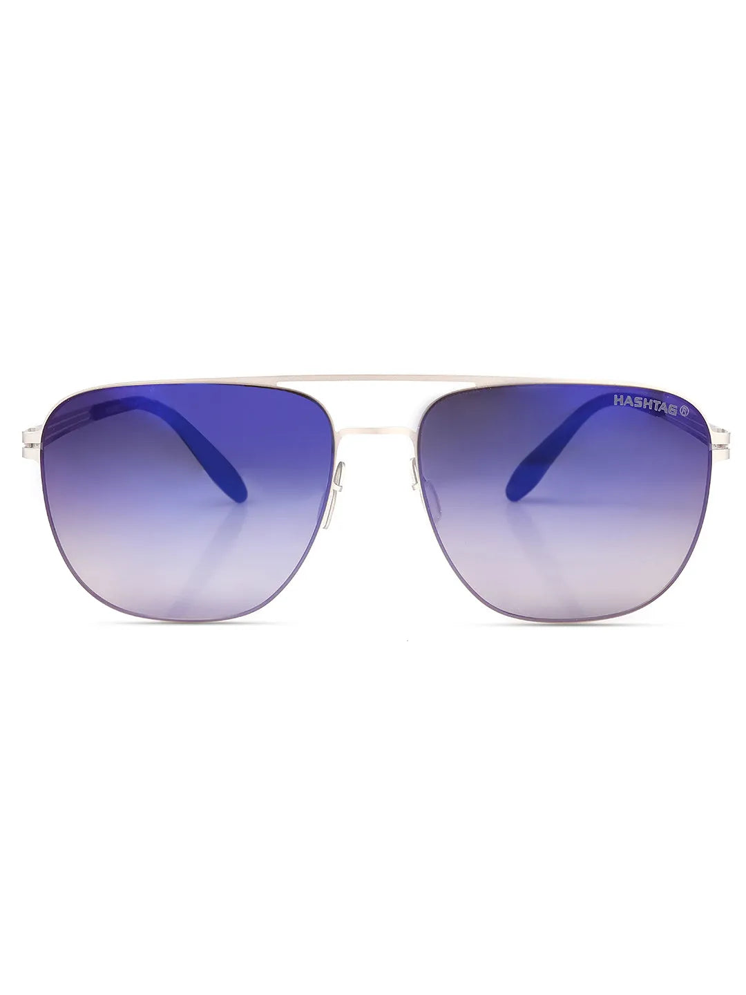Helion | Silver Small Full Rim Square Sunglasses for Men [Polarized]