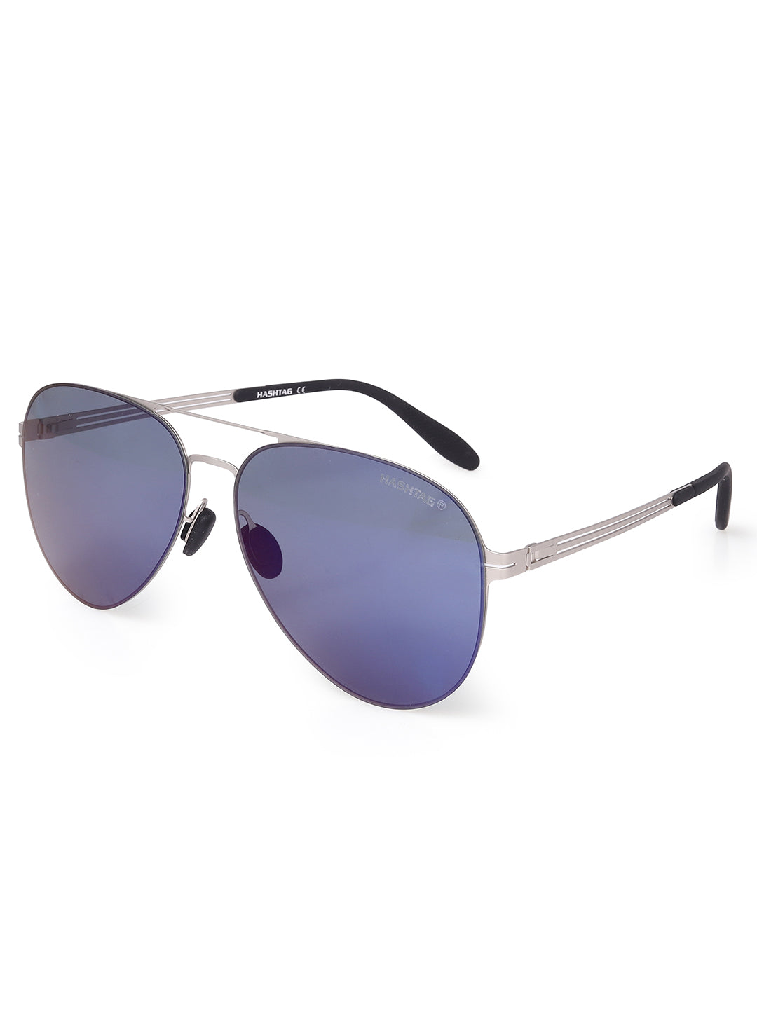 Aurion | Silver Medium Full Rim Aviator Sunglasses for Men [Polarized]