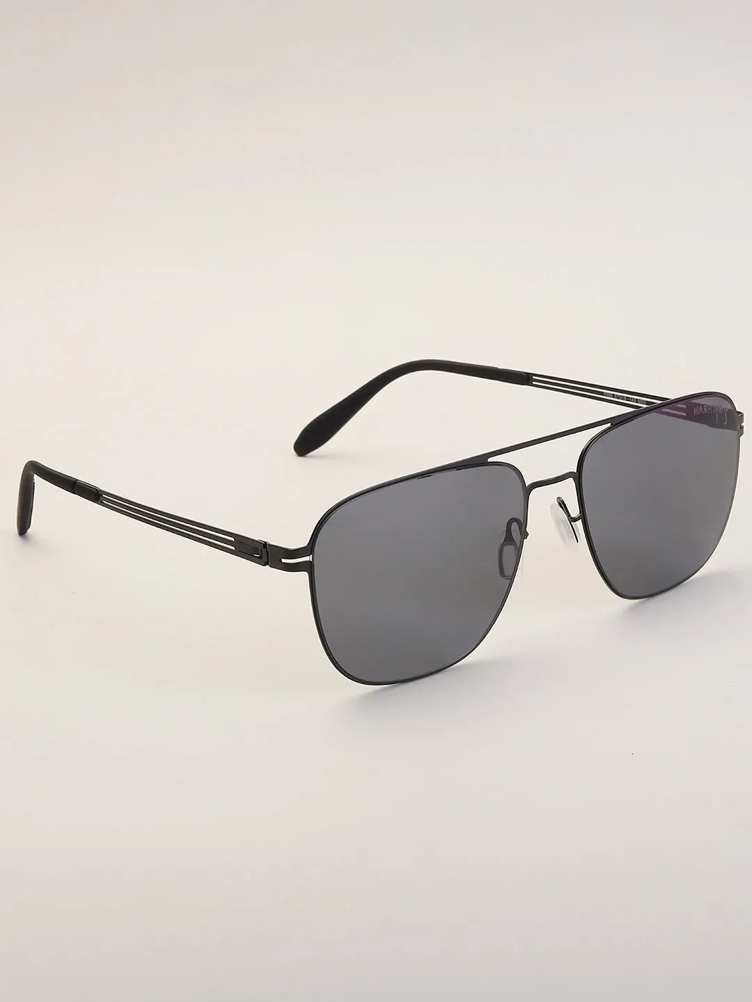 Helion | Black Small Full Rim Square Sunglasses for Men [Polarized]