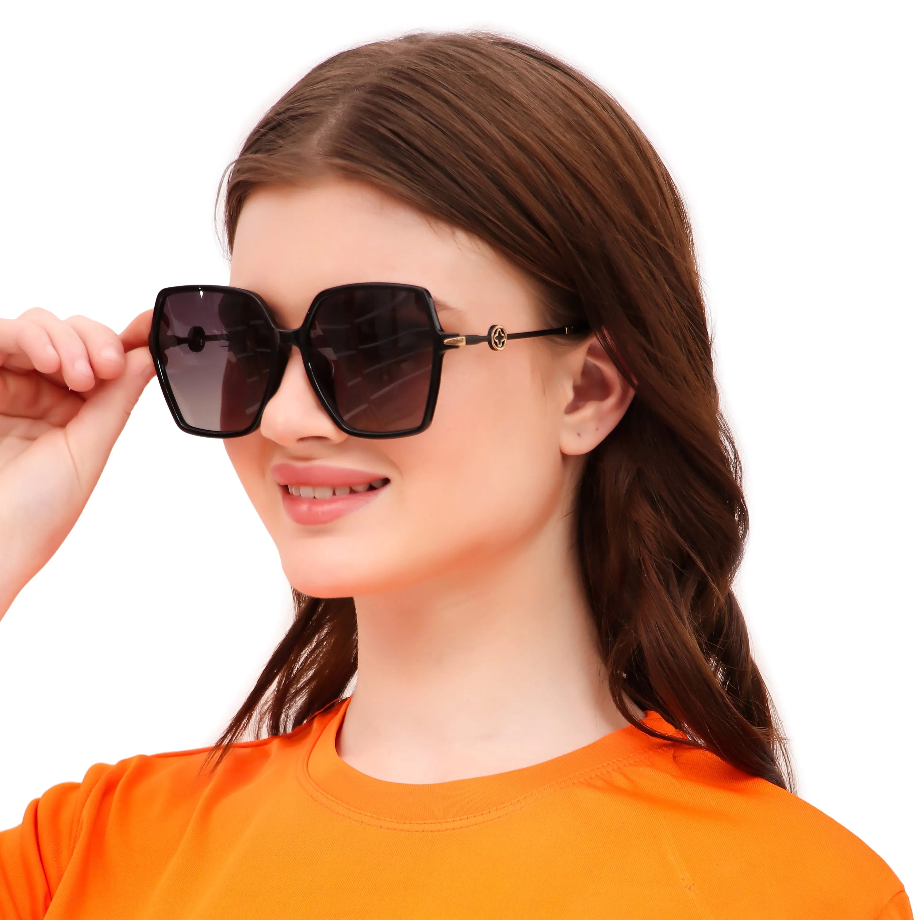 Ulyra | Black Large Full Rim Square Sunglasses for Women [Polarized]