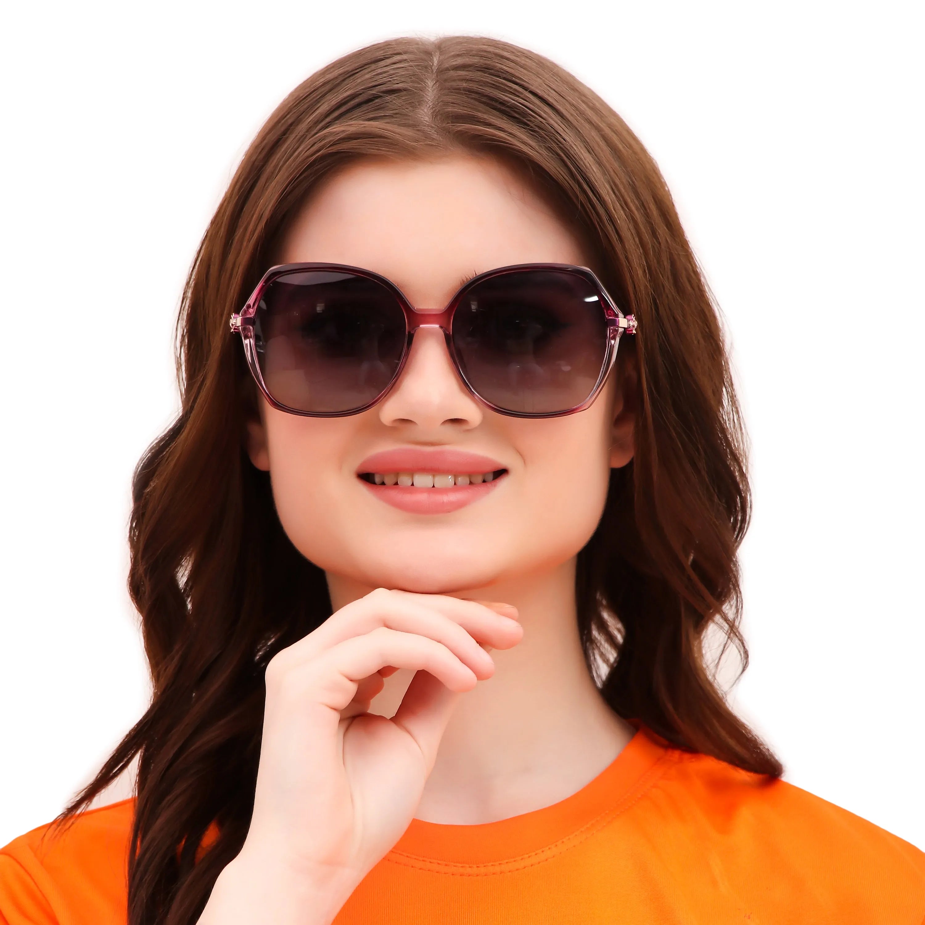 Calyra | Gradient Purple Large Full Rim Square Sunglasses for Women [Polarized]