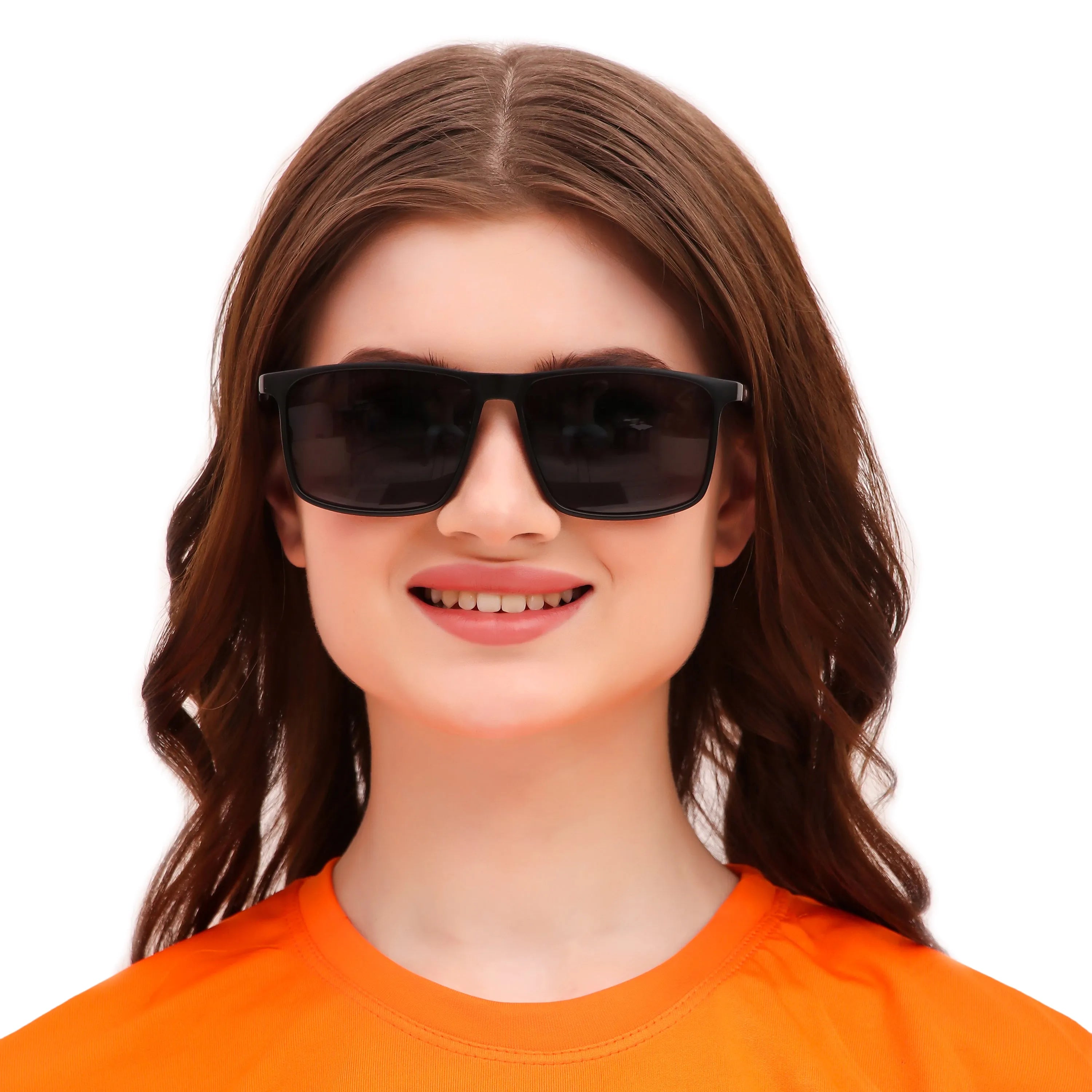 Ionis | Matt Black Large Full Rim Square Sunglasses for Men & Women [Polarized]