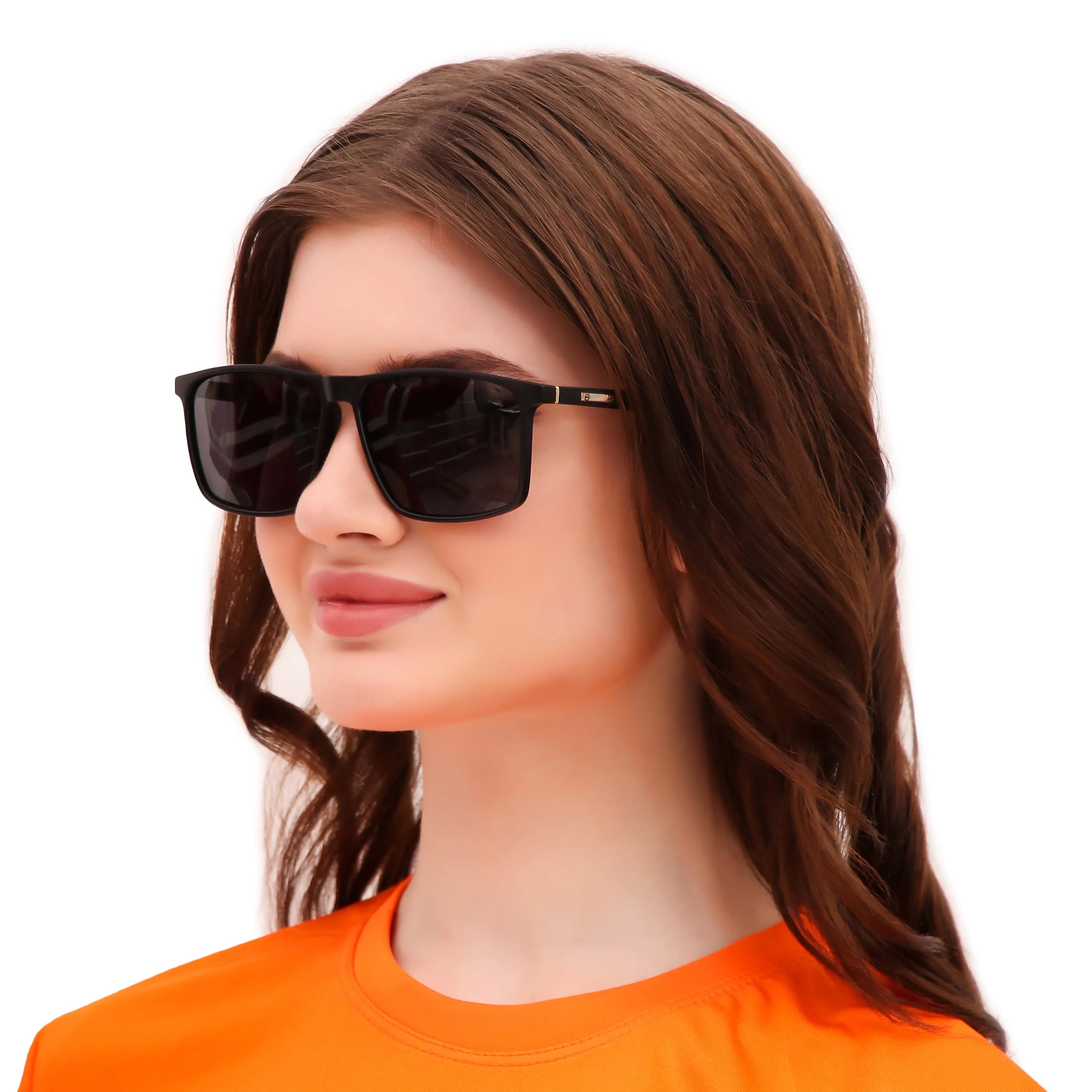 Ionis | Matt Black Large Full Rim Square Sunglasses for Men & Women [Polarized]