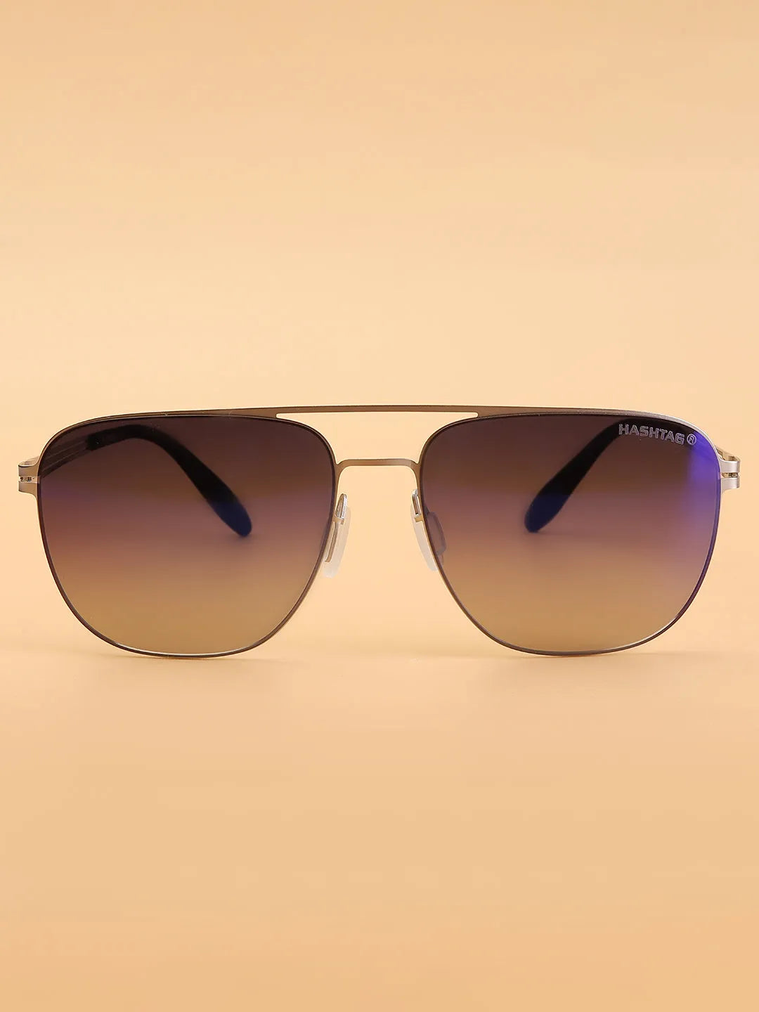 Helion | Silver Small Full Rim Square Sunglasses for Men [Polarized]