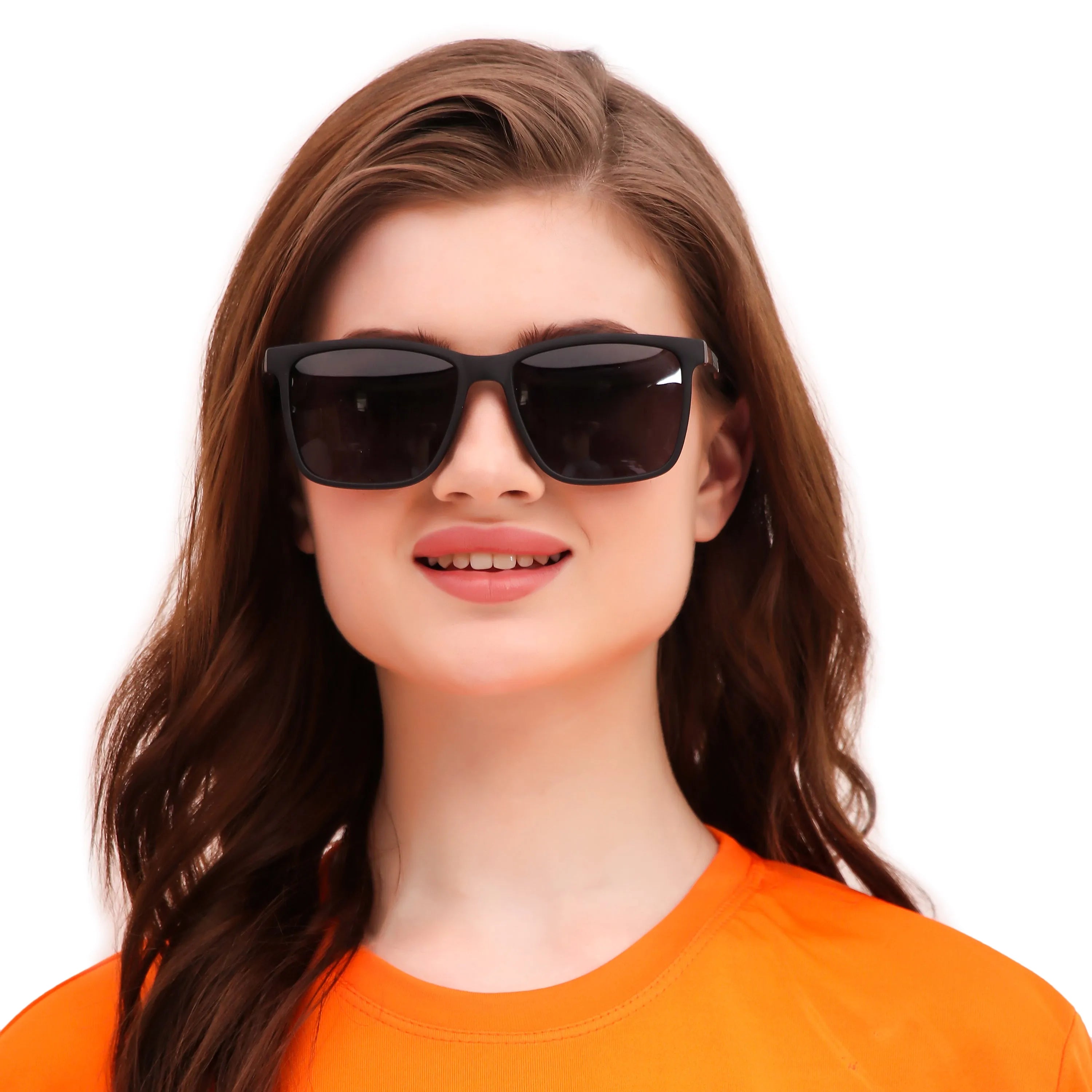 Galaron | Matt Black Large Full Rim Square Sunglasses for Men & Women [Polarized]