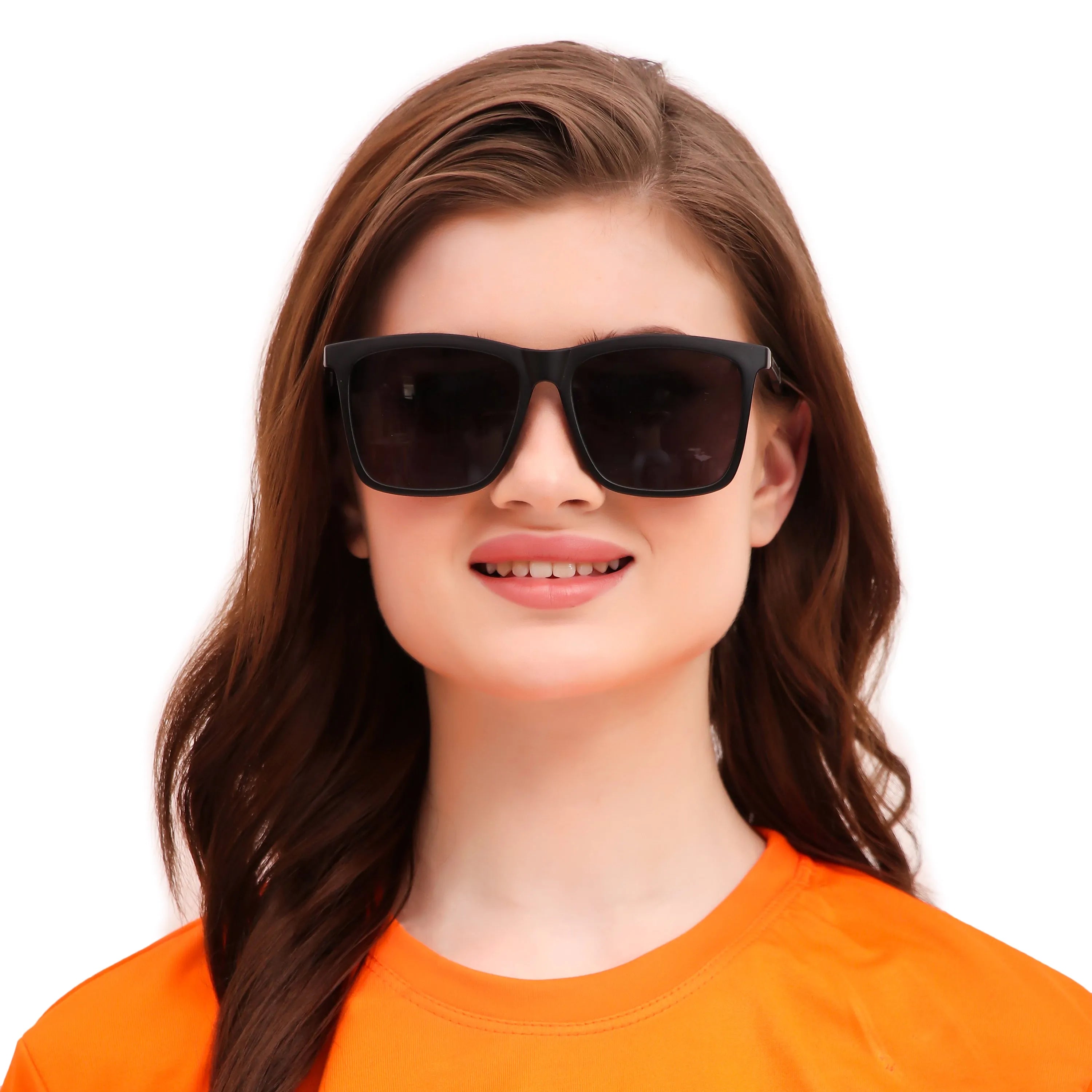 Virelia | Matte Black Large Full Rim Square Sunglasses for Men & Women [Polarized]