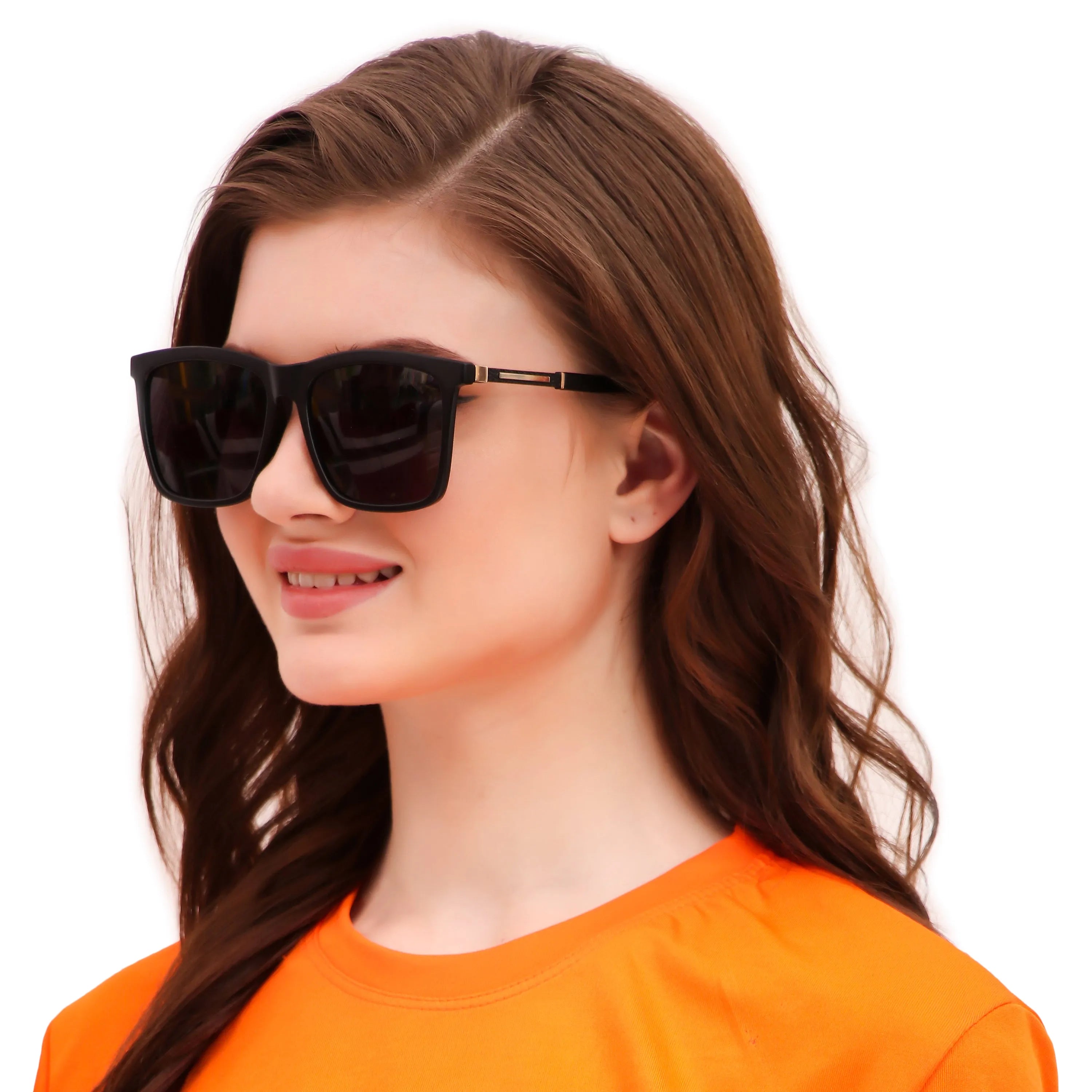Virelia | Matte Black Large Full Rim Square Sunglasses for Men & Women [Polarized]